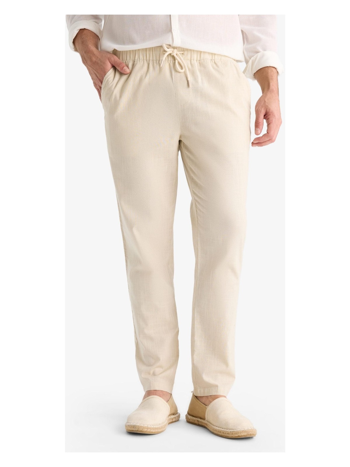 DeFacto %100 Pamuk Jogger Fit Beli Bağcıklı Lastikli Dar Paça Cepli Pantolon Z6475AZ25AU - Görsel 4