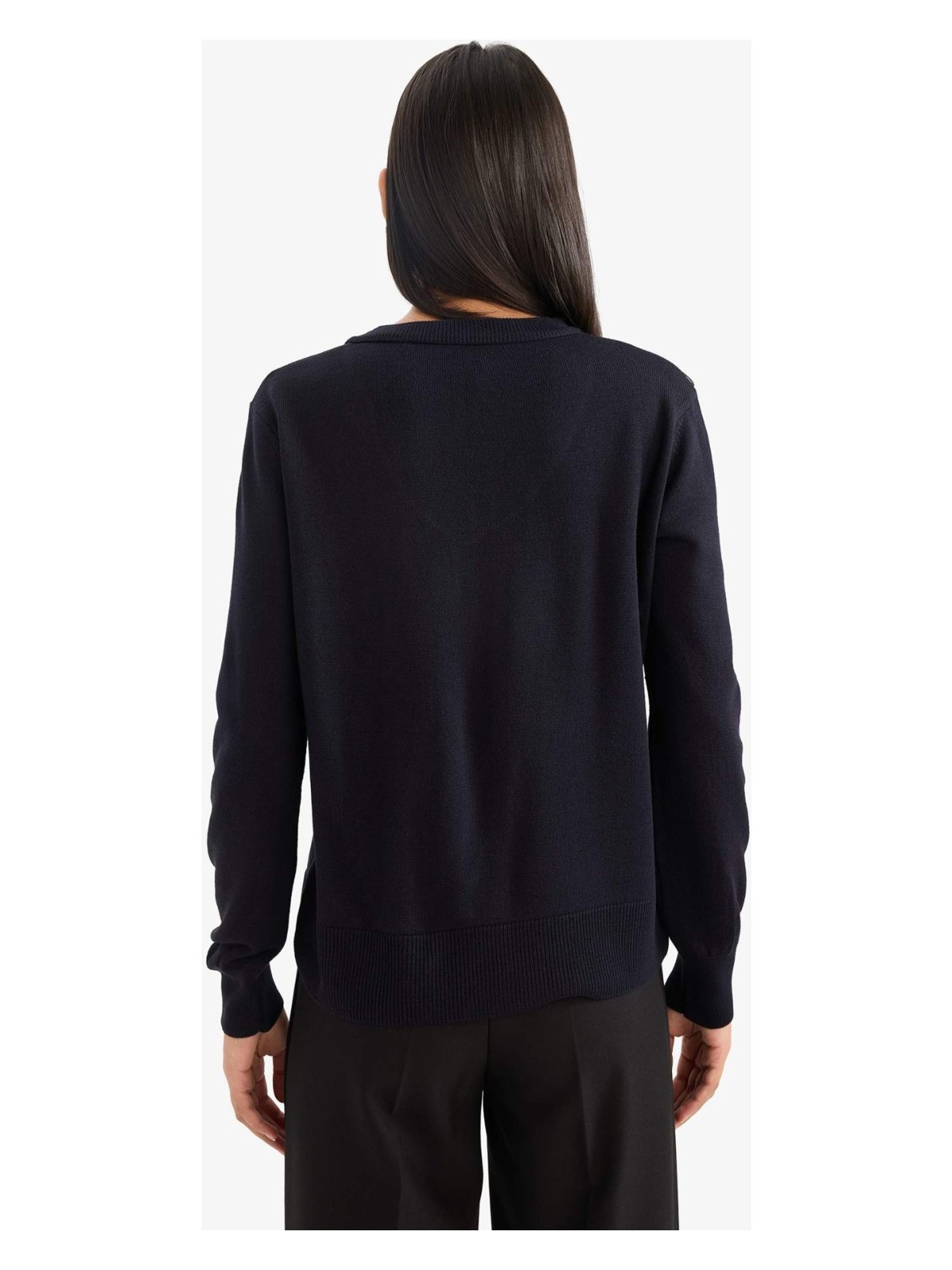 DeFacto Relax Fit V Yaka Triko Kazak C4024AX25WN - Görsel 6