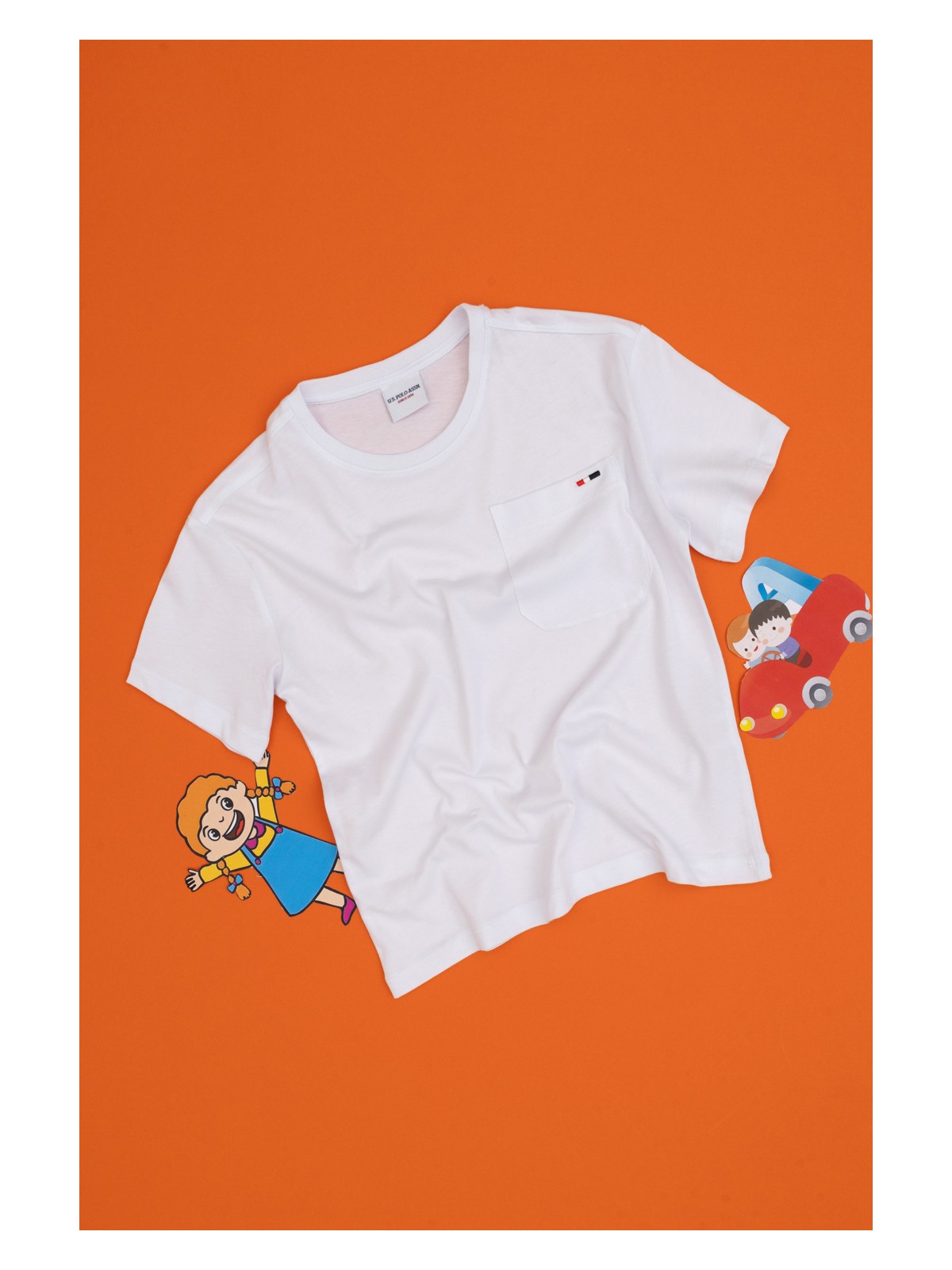 U.S. Polo Assn. Erkek Çocuk Bordo Bisiklet Yaka Tişört 50314946-VR177 - Görsel 3