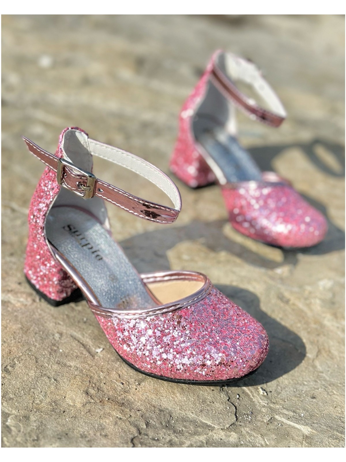 Surpie Shoes Çocuk Topuklu Ayakkabı, Çocuk Kısa Topuklu Ayakkabı - Görsel 4