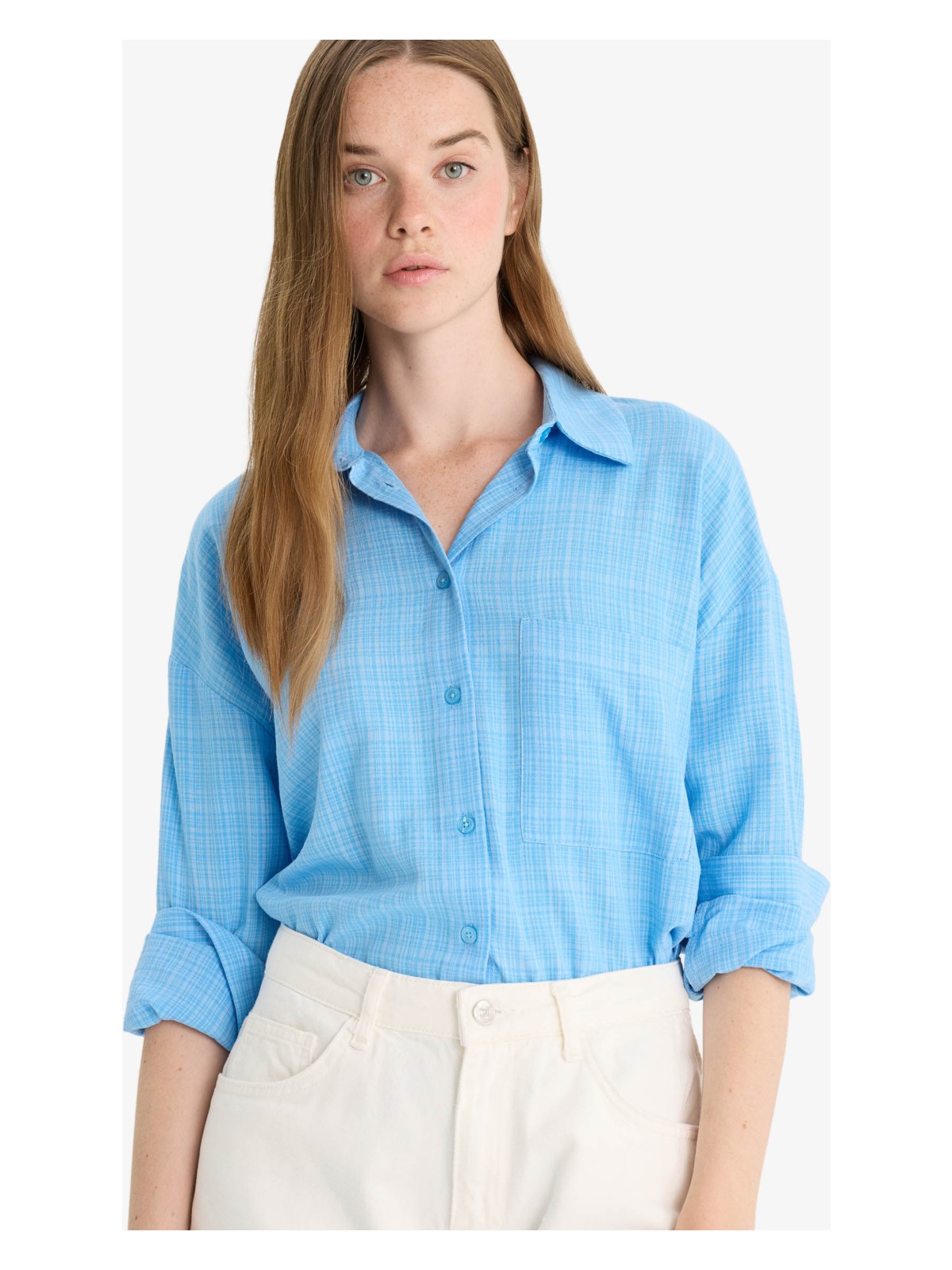 DeFacto Oversize Geniş Kalıp Uzun Kollu Gömlek X2232AZ25AU