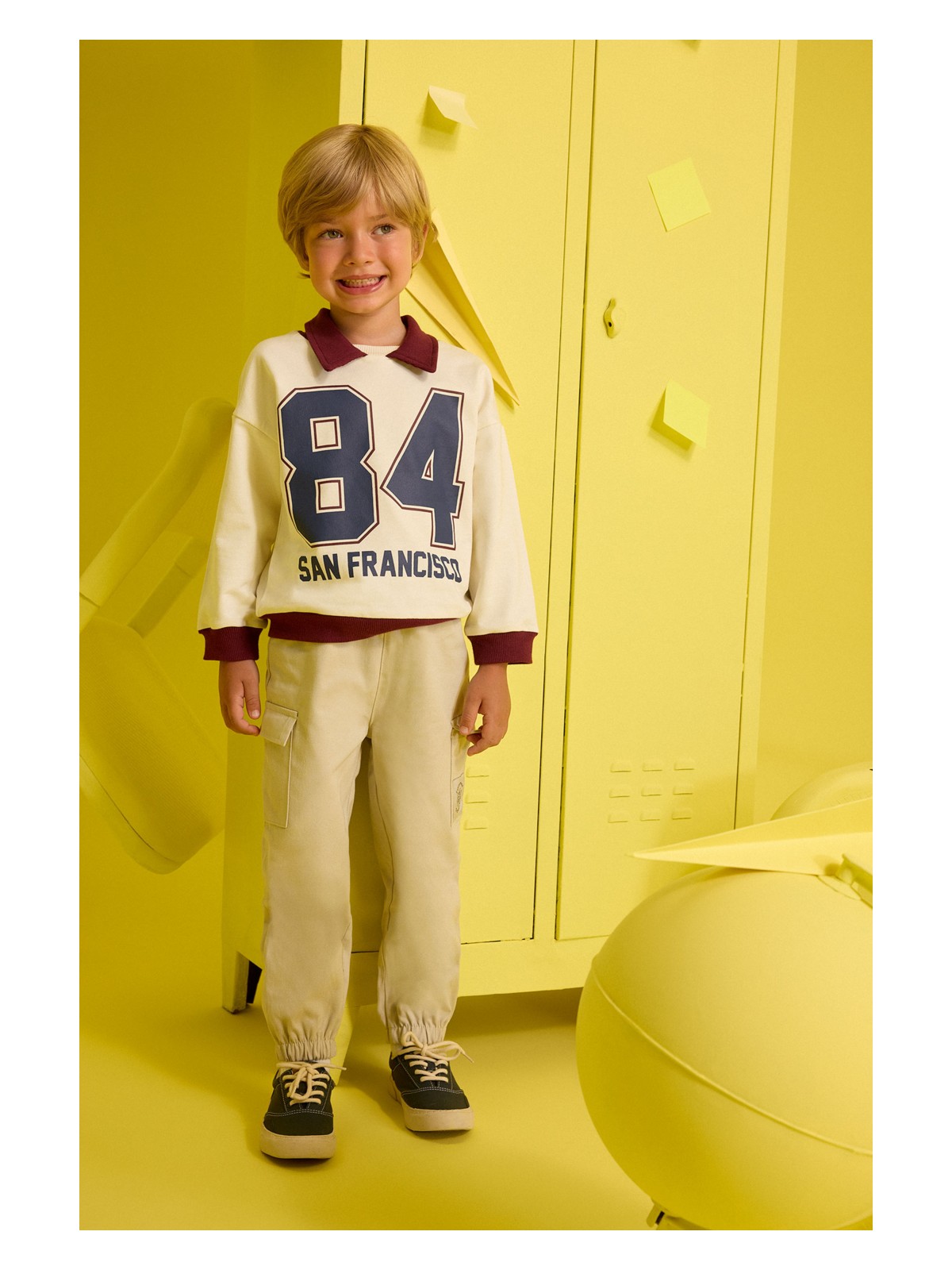 DeFacto Beli Lastikli Kargo Cepli Gabardin Pantolon Erkek Bebek E2010A525SP