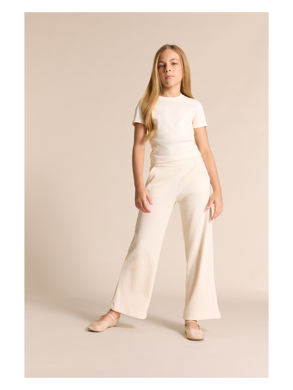 DeFacto Wide Leg Waffle Cepli Geniş Paça Pantolon Kız Çocuk E8293A825AU