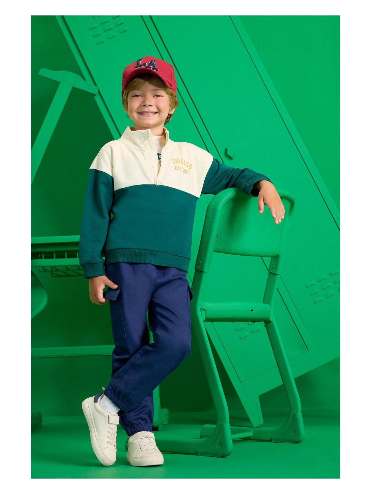 DeFacto Jogger Fit Esnek Bantlı Paça Gabardin Okul Pantolonu Erkek Bebek F3668A525AU