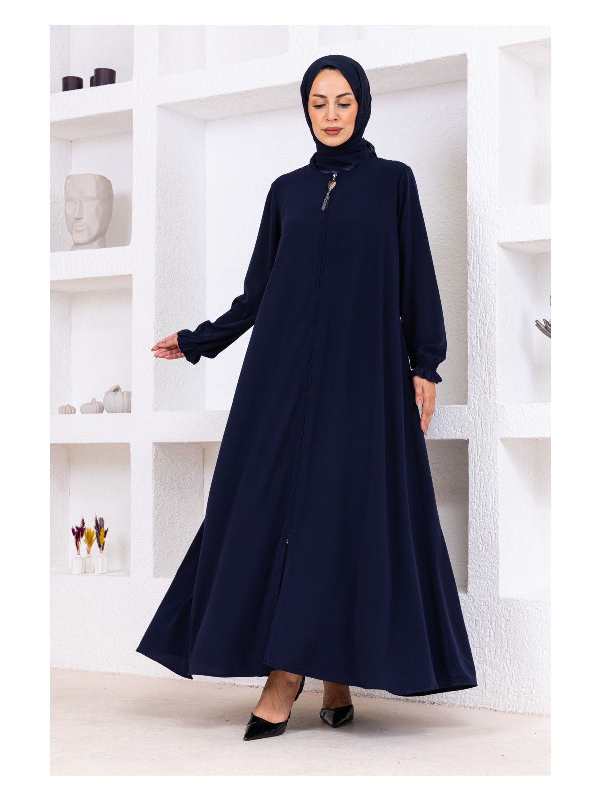 Oktayusta Collection Medine Ipeği Mevlana Ferace Lacivert