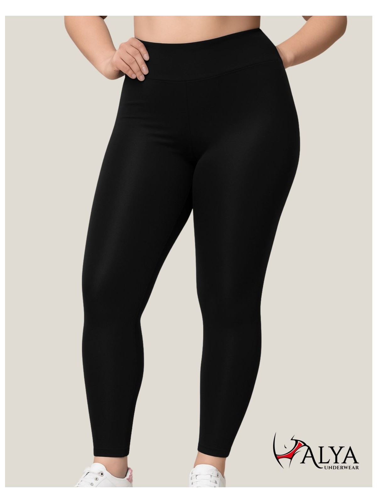 Alya Underwear ALYA UNDERWEAR Toparlayıcı Yüksek Bel Kadın Günlük Spor Rahat Parlak Tayt ( Kahverengi, 2xl ) - Görsel 4