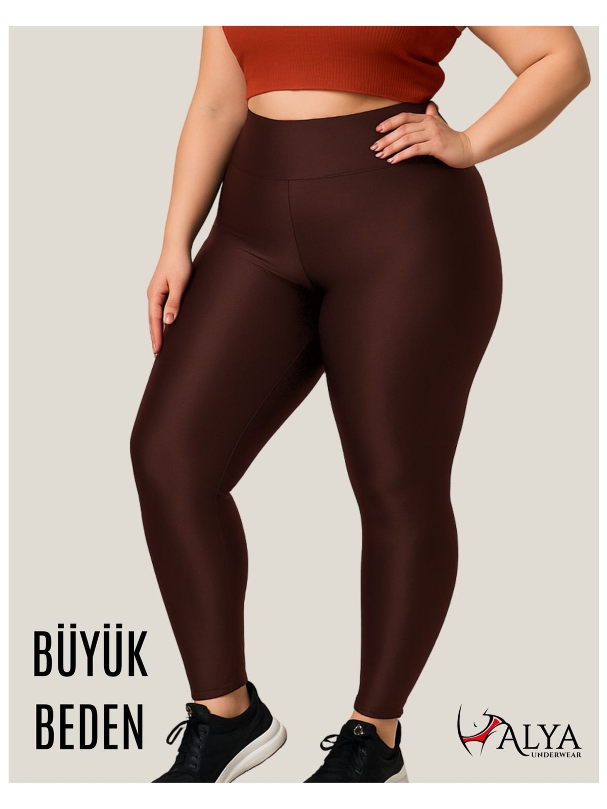 Alya Underwear ALYA UNDERWEAR Büyük Beden Tayt Dalgıç Kumaş Yüksek Bel ( Lacivert, 5xl) - Görsel 3