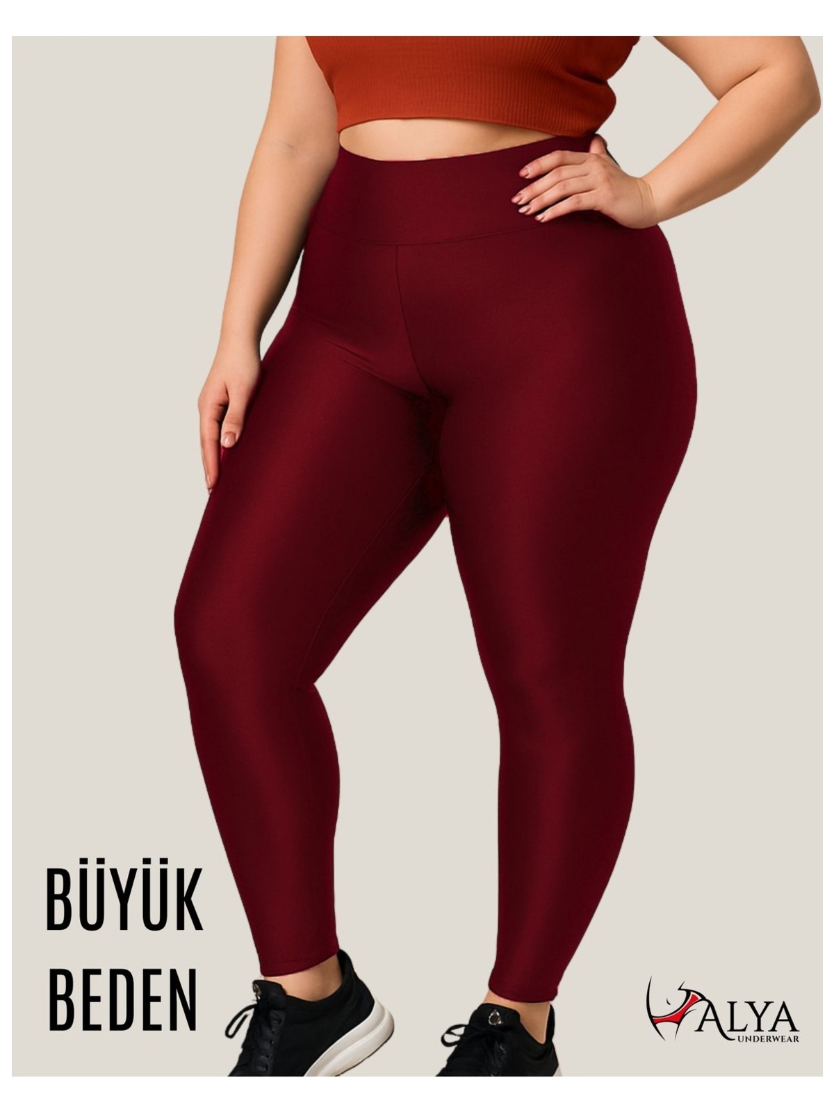 Alya Underwear ALYA UNDERWEAR Büyük Beden Tayt Dalgıç Kumaş Yüksek Bel ( Lacivert, 5xl) - Görsel 5