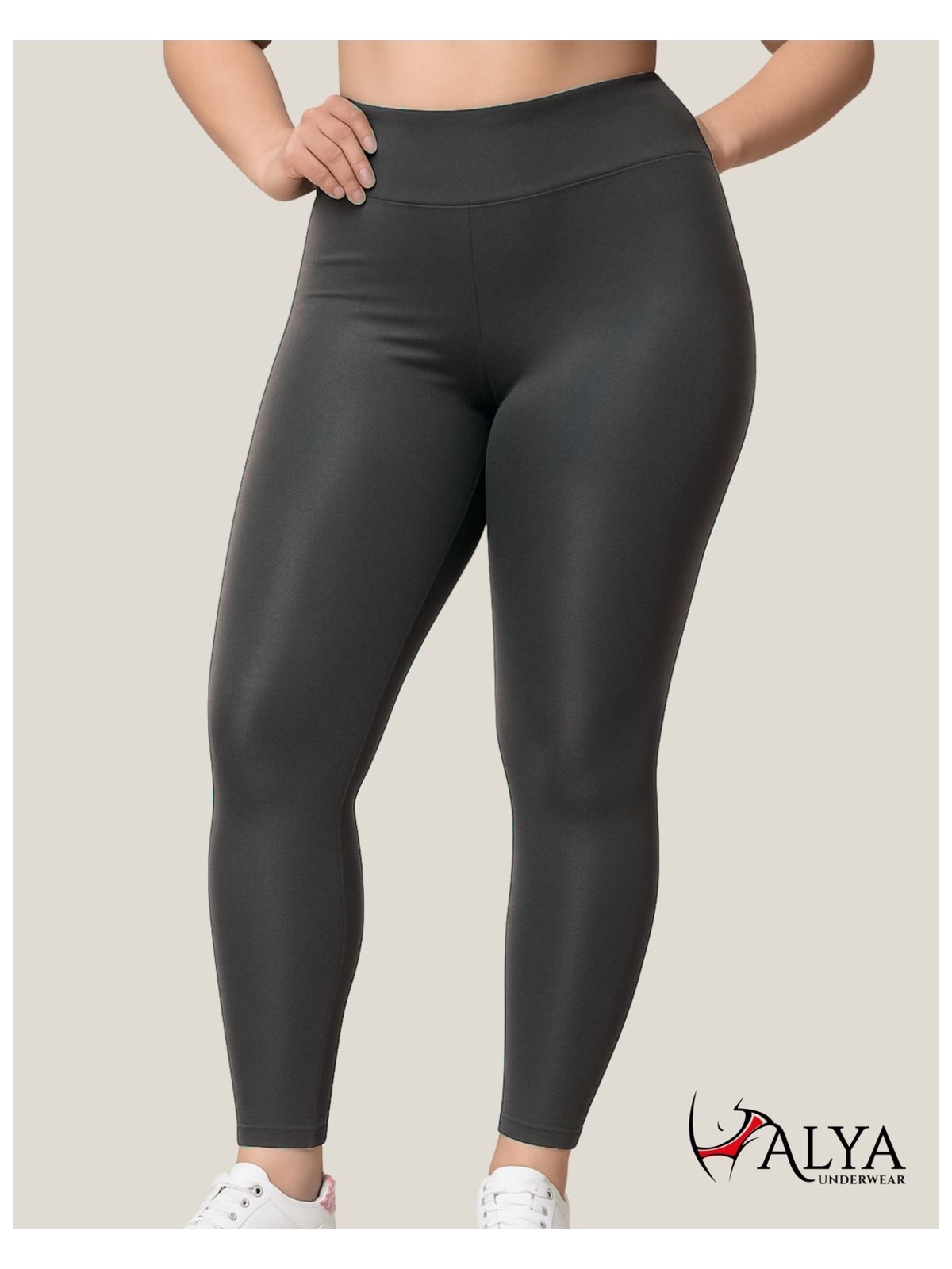 Alya Underwear ALYA UNDERWEAR Toparlayıcı Yüksek Bel Kadın Günlük Spor Rahat Parlak Tayt ( Kahverengi, 2xl ) - Görsel 3