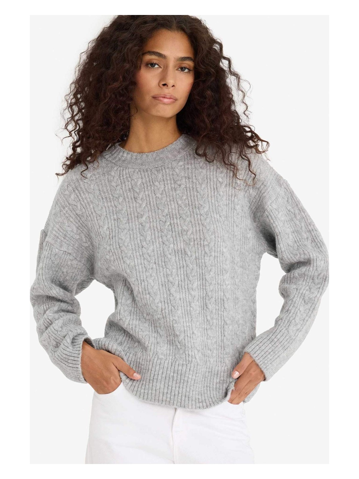 DeFacto Oversize Geniş Kalıp Bisiklet Yaka Triko Kazak F3894AX25WN