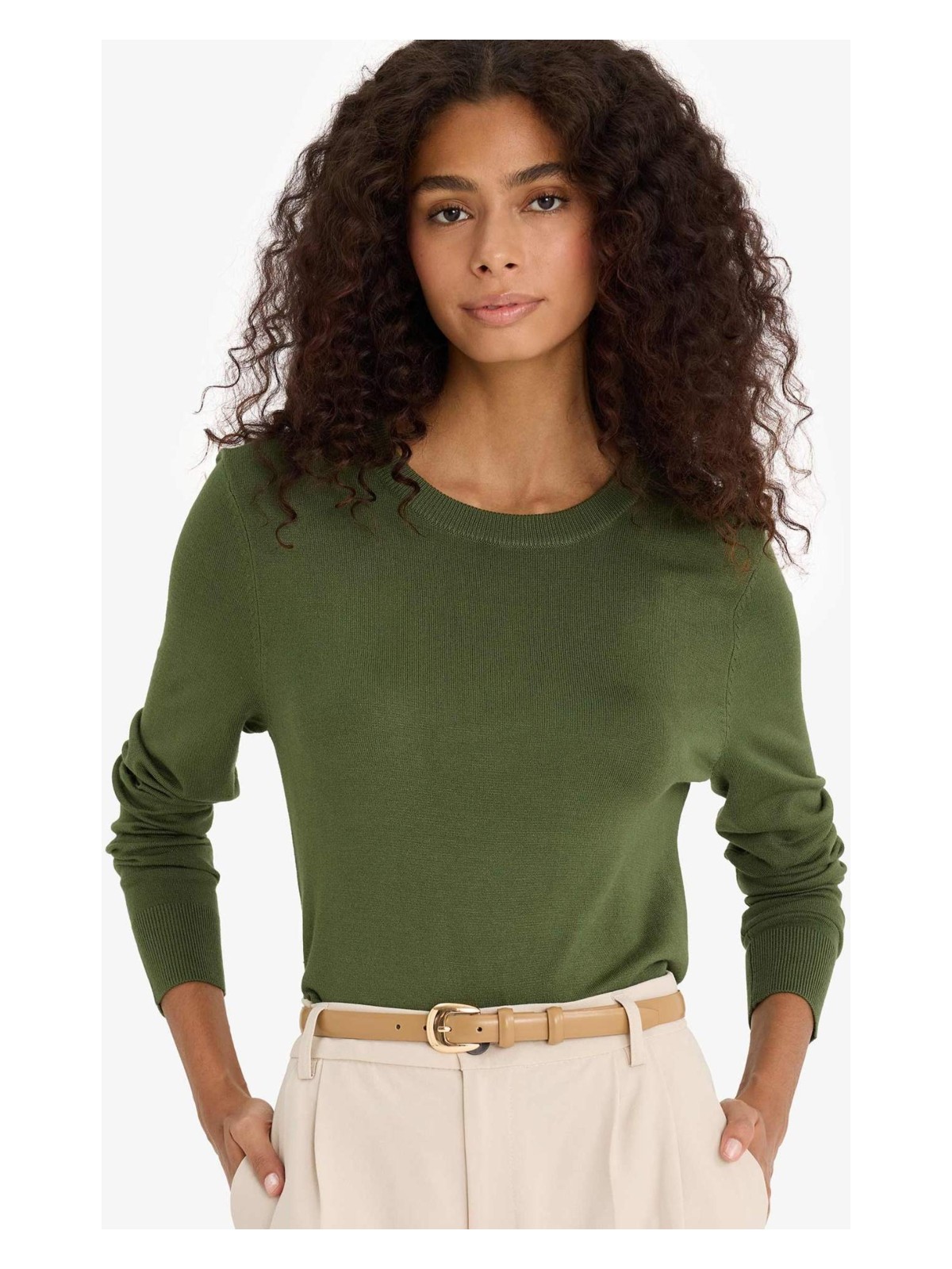 DeFacto Regular Fit Bisiklet Yaka Triko Kazak E7889AX25WN - Görsel 4