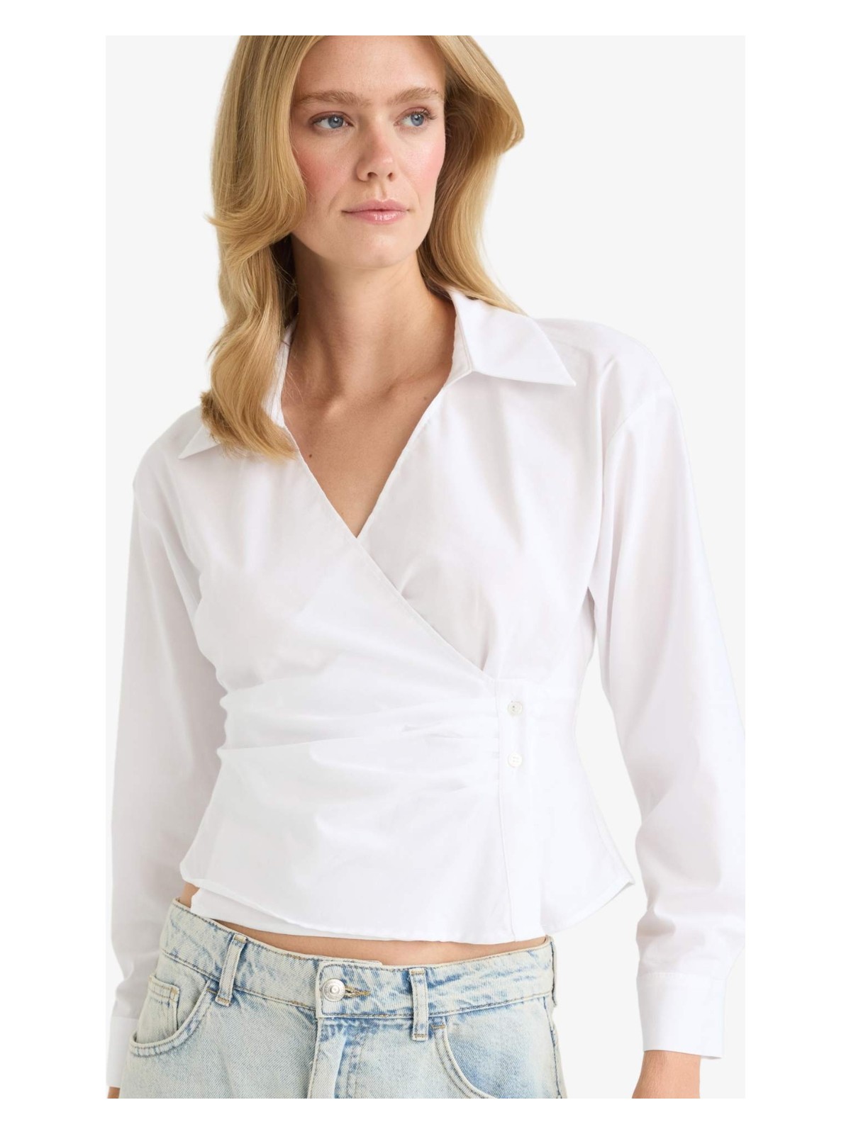 DeFacto Fitted Poplin Uzun Kollu Gömlek F9999AX25AU