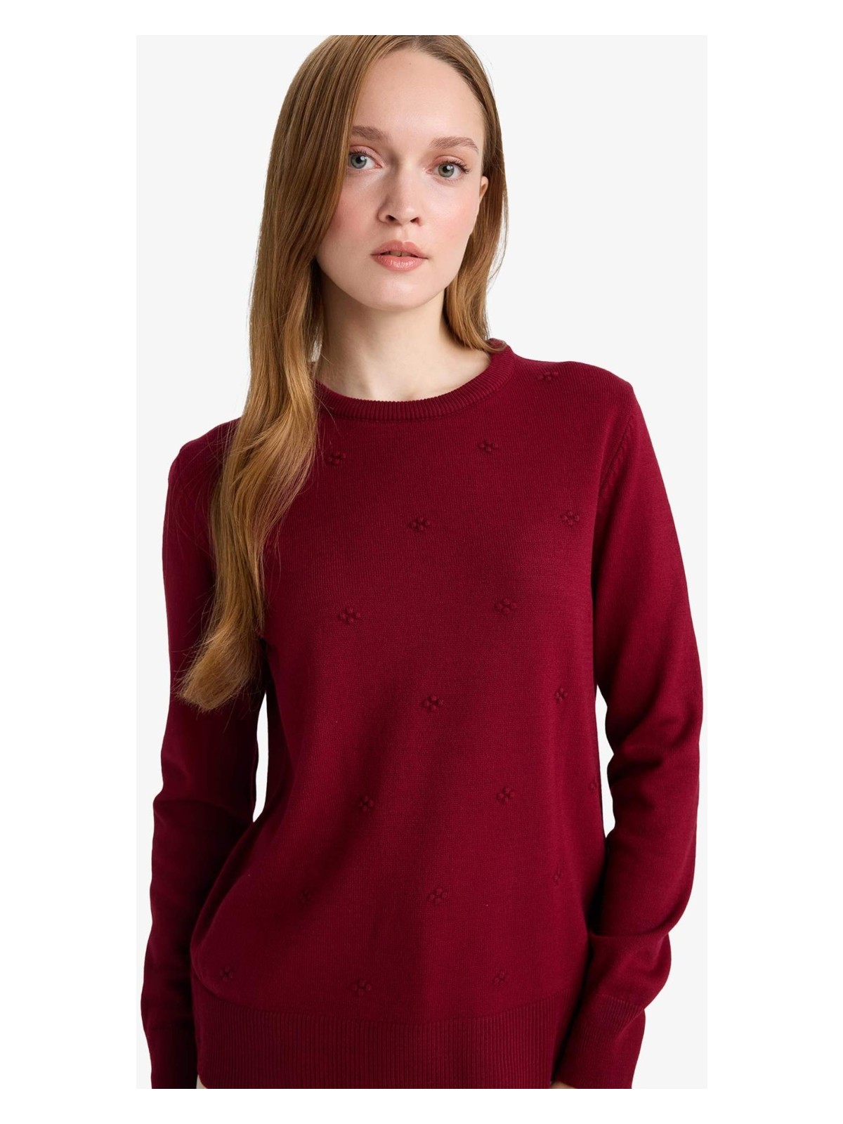 DeFacto Regular Fit Bisiklet Yaka Triko Kazak F4084AX25WN - Görsel 3