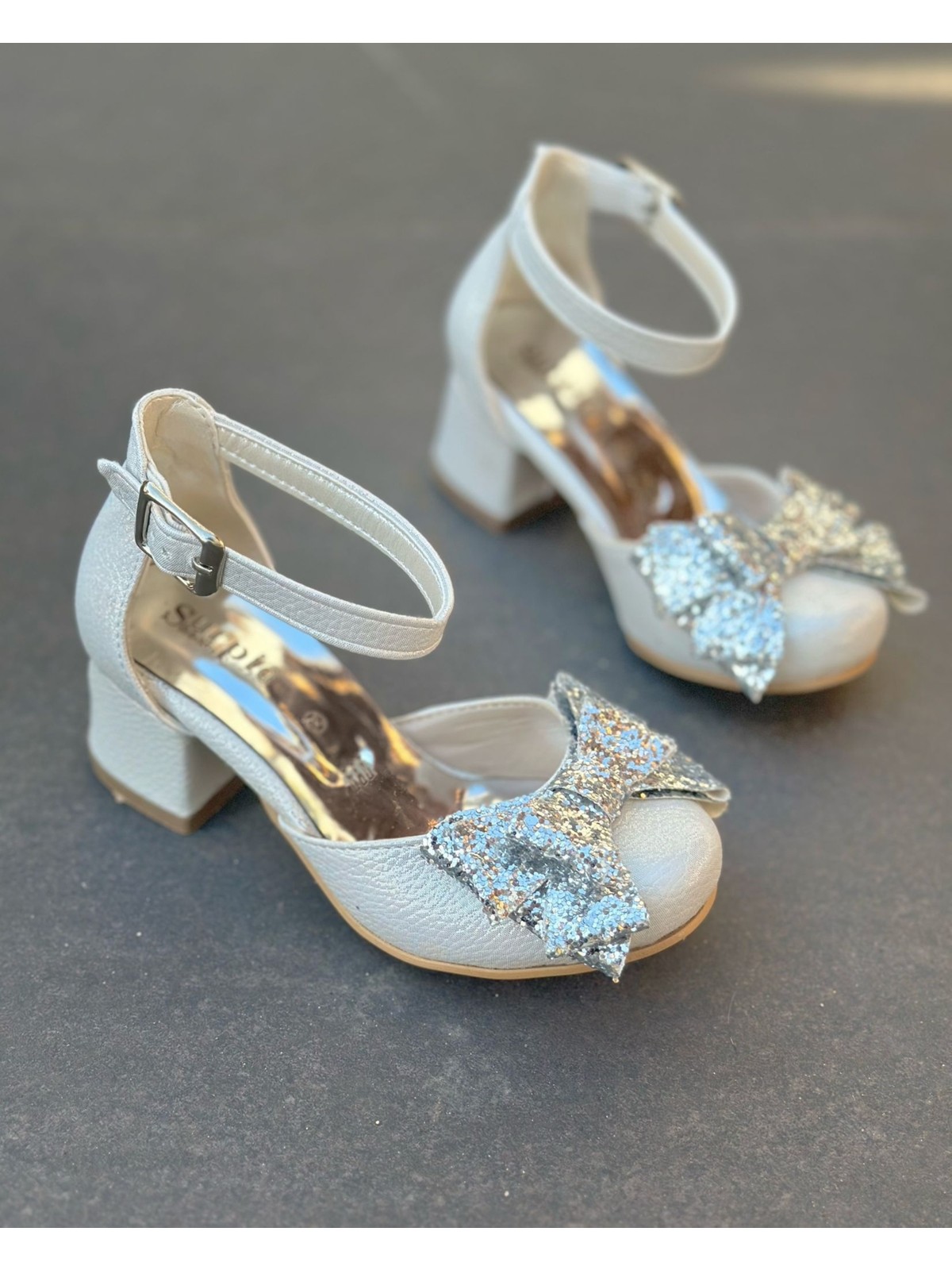 Surpie Shoes Çocuk Topuklu Ayakkabı, Kısa Topuklu Ayakkabı, Çocuk Abiye Ayakkabı - Görsel 3