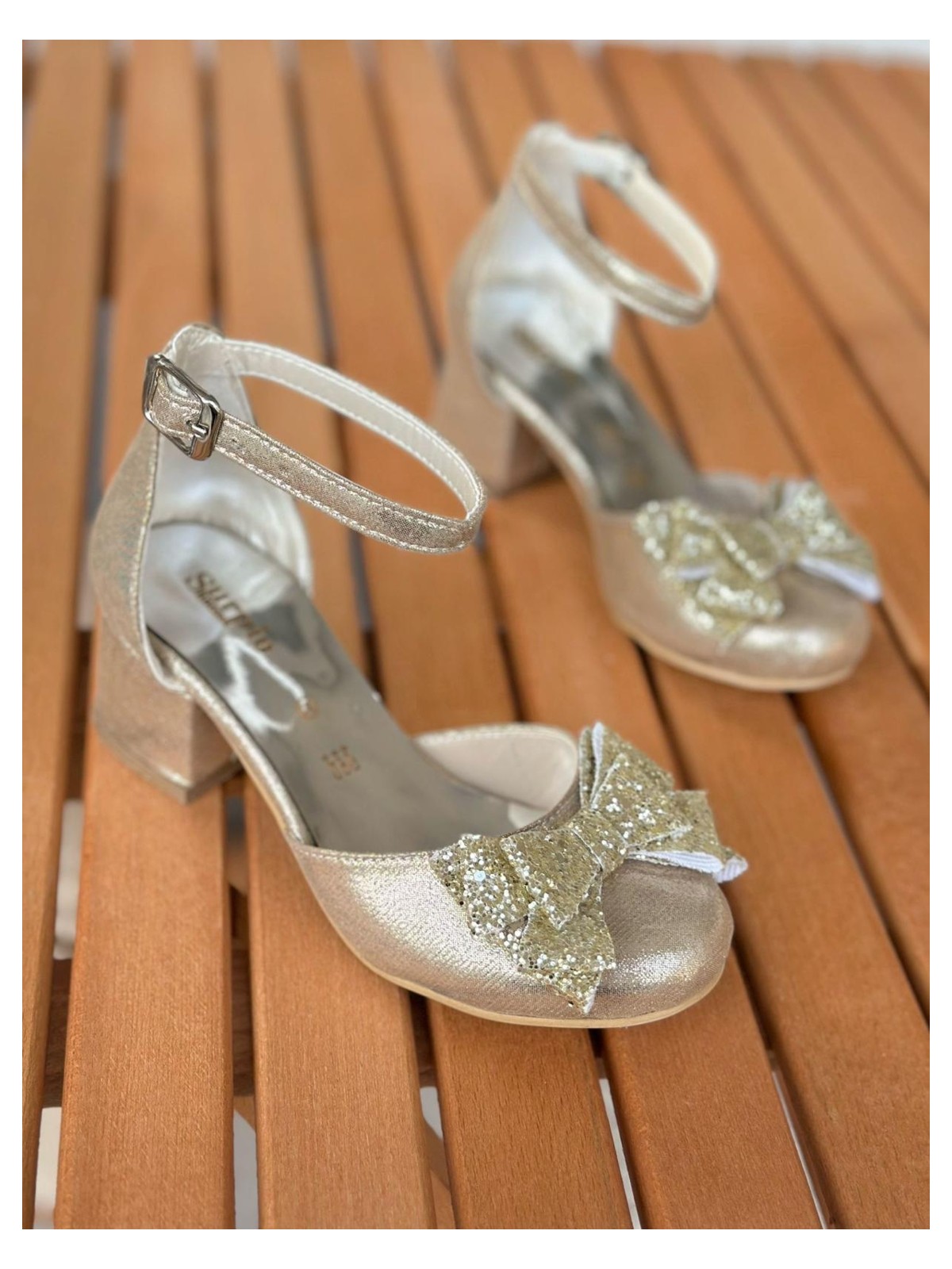 Surpie Shoes Çocuk Topuklu Ayakkabı, Kısa Topuklu Ayakkabı, Çocuk Abiye Ayakkabı - Görsel 5