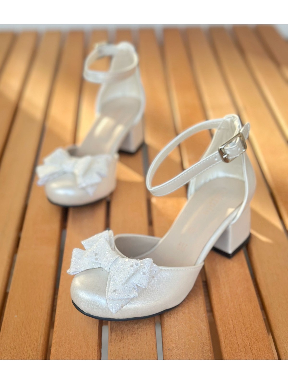 Surpie Shoes Çocuk Topuklu Ayakkabı, Kısa Topuklu Ayakkabı, Çocuk Abiye Ayakkabı