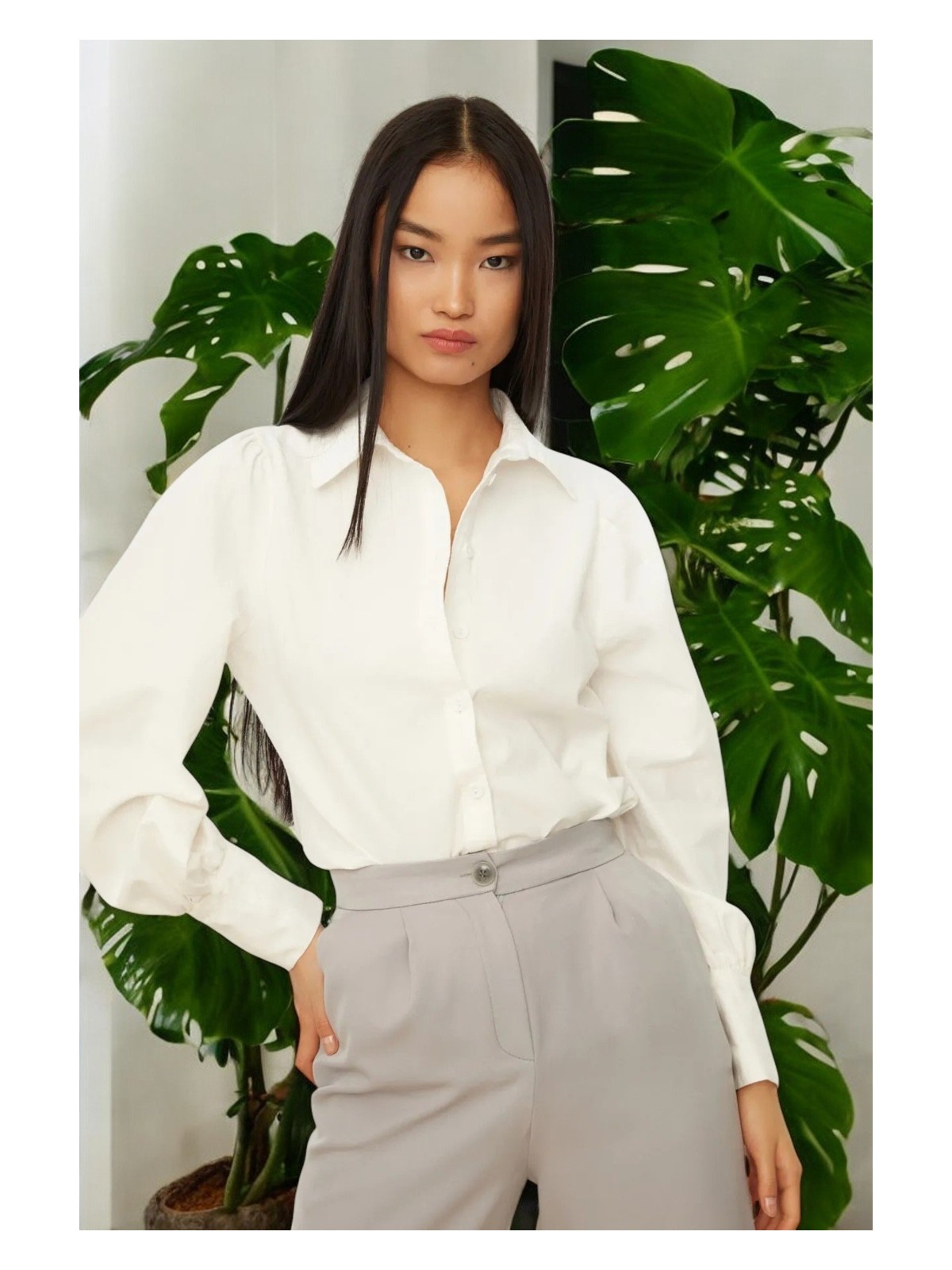 Hak Balon Kol Klasik Kesim Gömlek