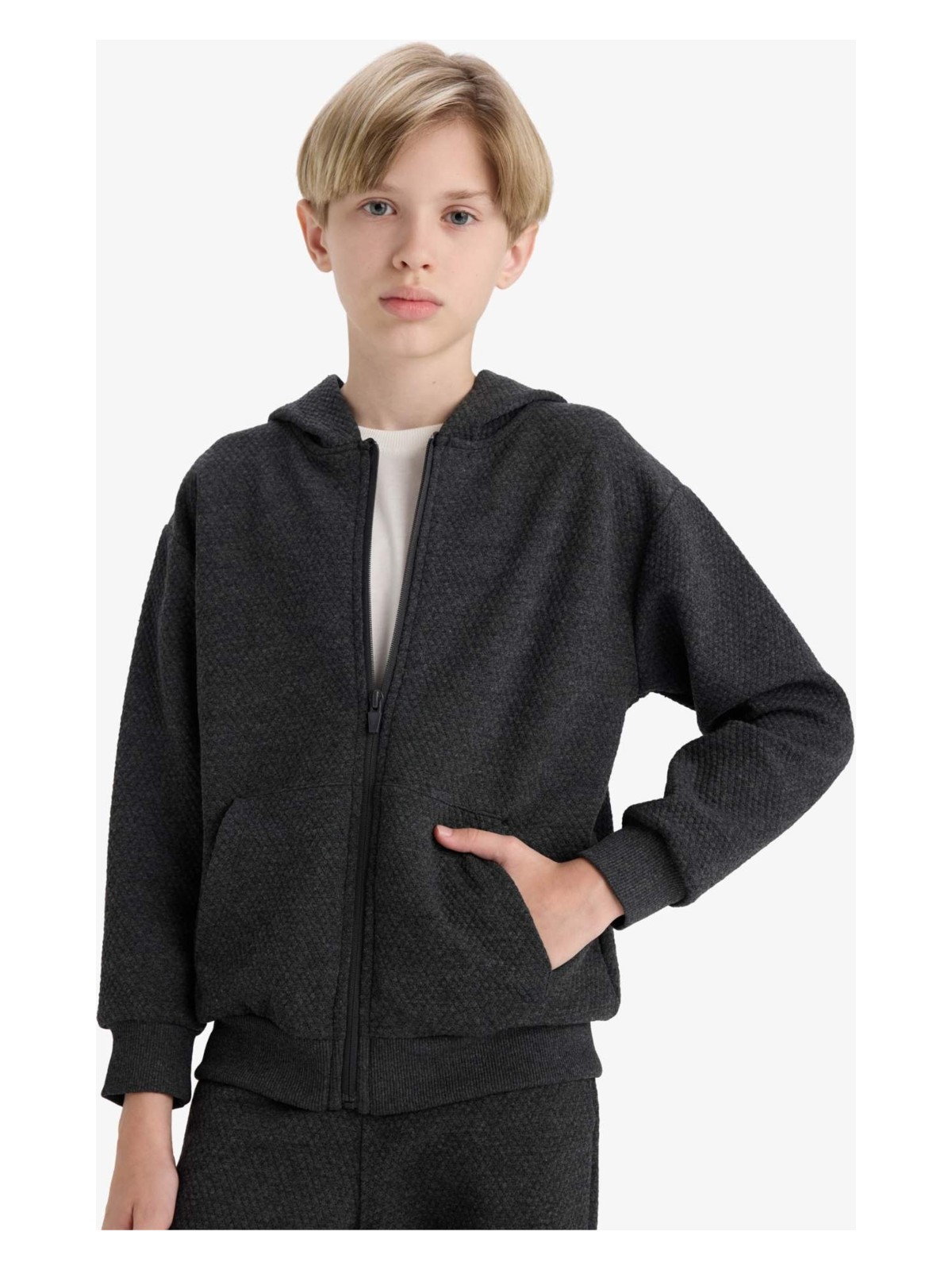 DeFacto Kapüşonlu Okul Fermuarlı Sweatshirt Erkek Çocuk E9397A825AU