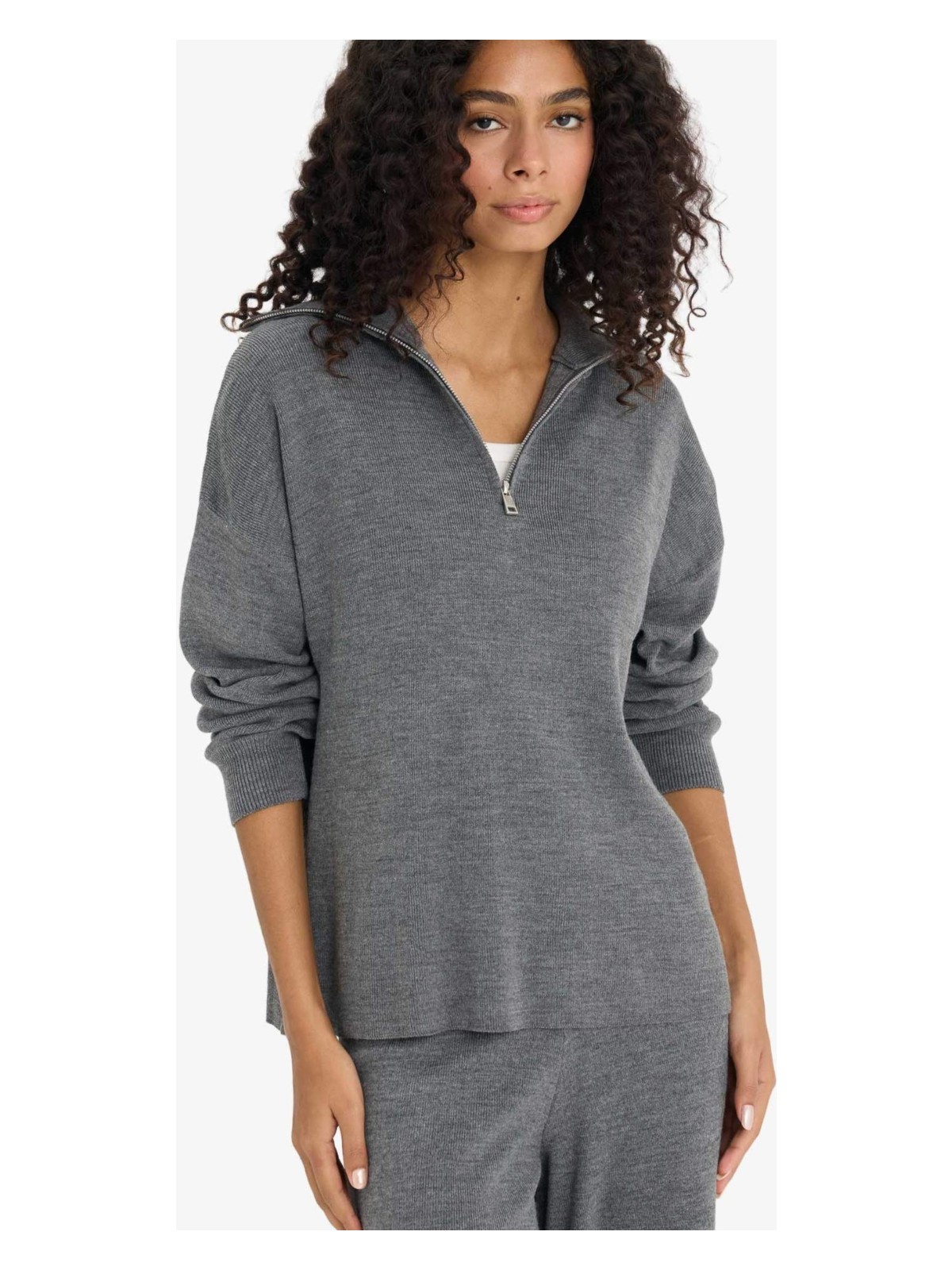 DeFacto Regular Fit Yarım Fermuarlı Triko Kazak F2907AX25AU - Görsel 3