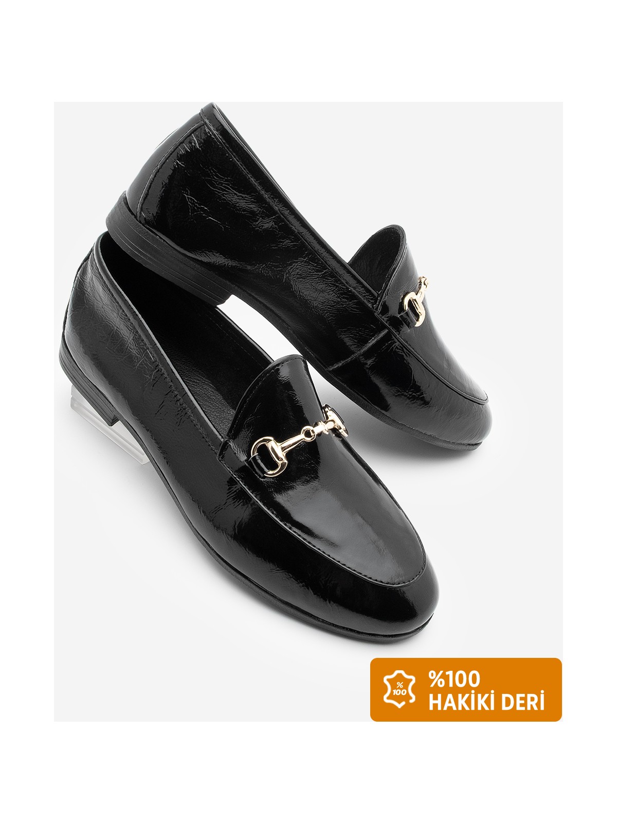 Marjin Kadın Hakiki Deri Zincirli Loafer Günlük Ayakkabı Tanle Siyah - Görsel 3
