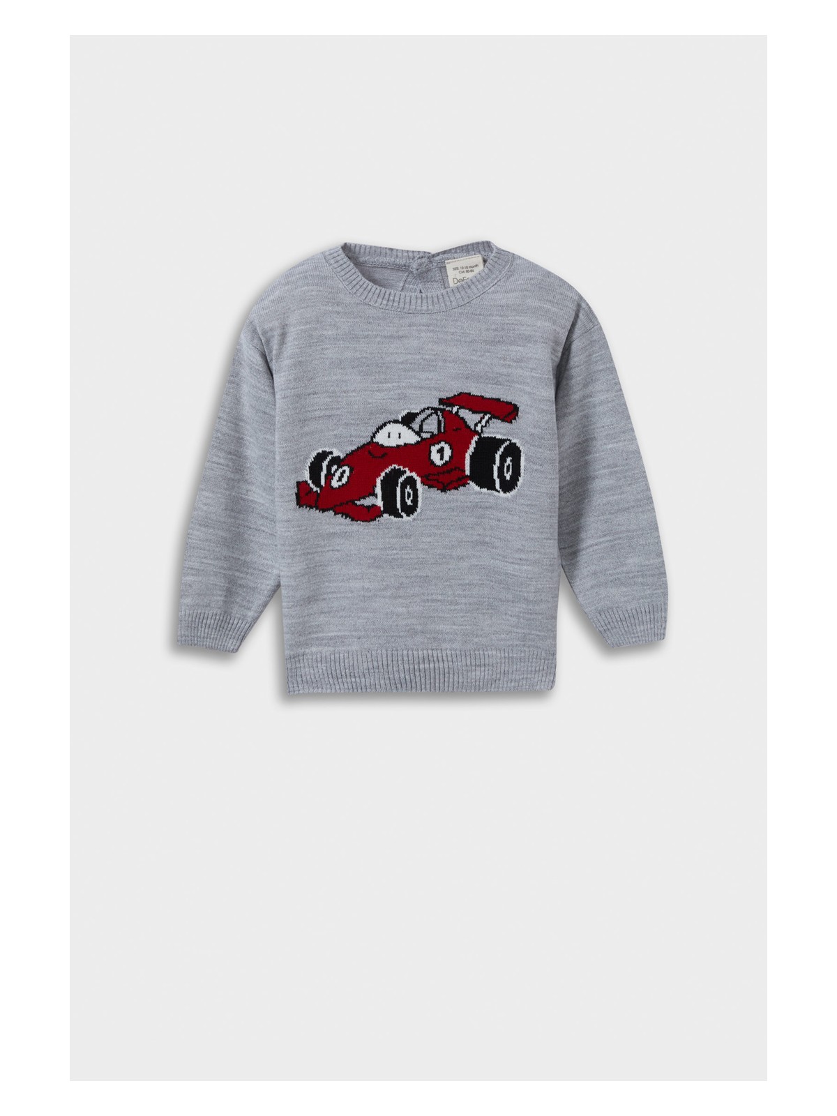 DeFacto Bisiklet Yaka Araba Baskılı Triko Kazak Erkek Bebek F2586A525WN