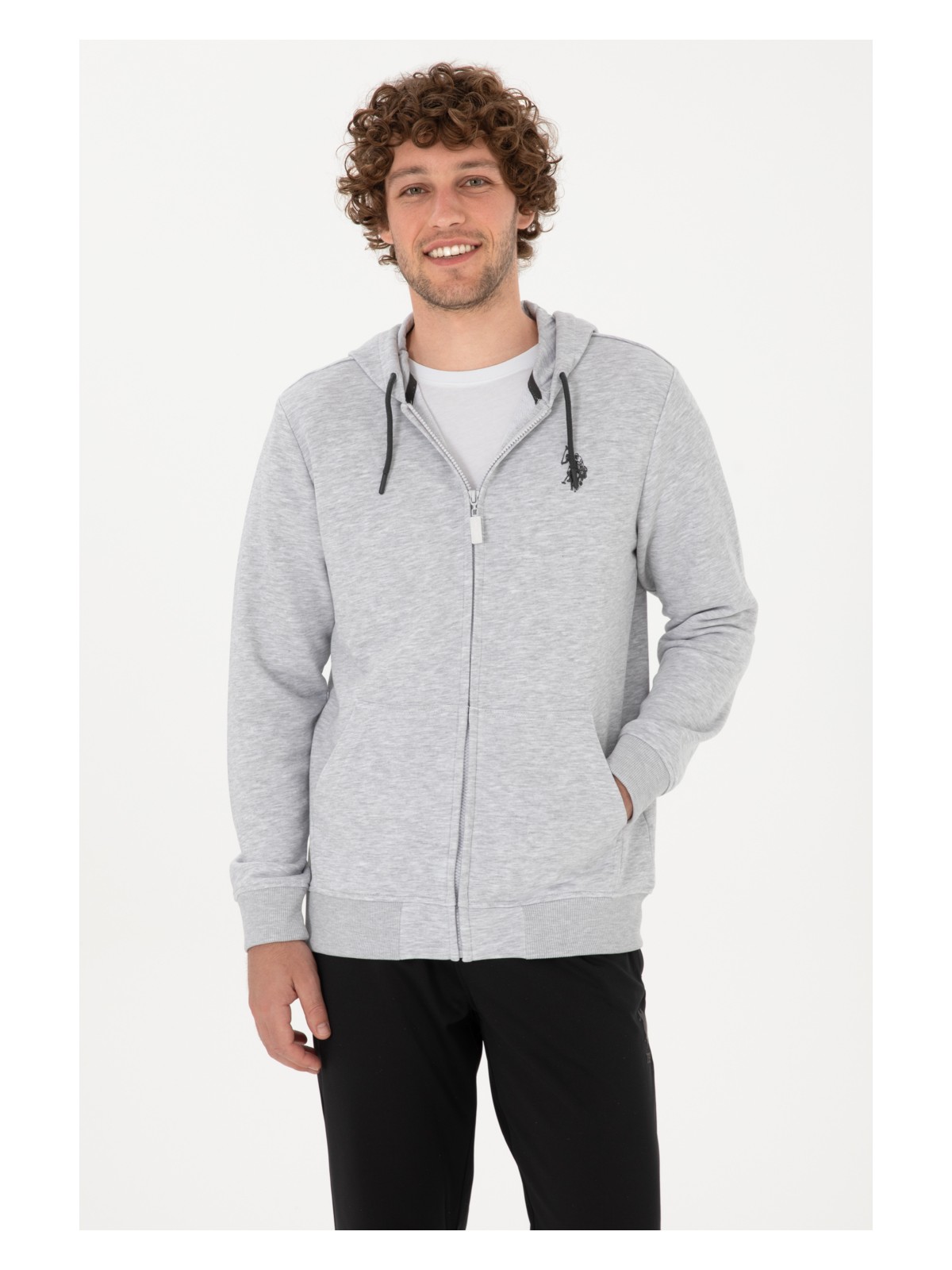 U.S. Polo Assn. Erkek Regular Fit Açık Gri Örme Hırka 50313748-VR001