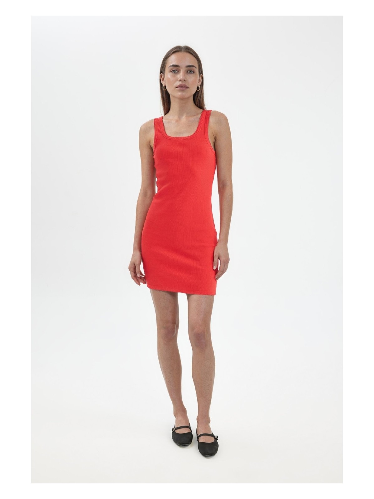 DeFacto Coool Bodycon Vücudu Saran Basic Fitilli Kaşkorse Mini Beyaz Elbise A0732AX24SM - Görsel 5