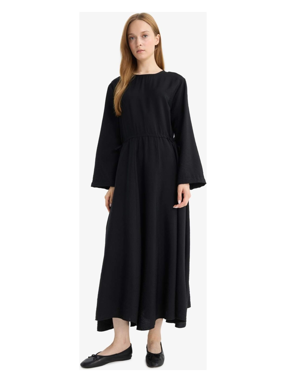 DeFacto Relax Fit Bisiklet Yaka Uzun Kollu Elbise F3545AX25AU