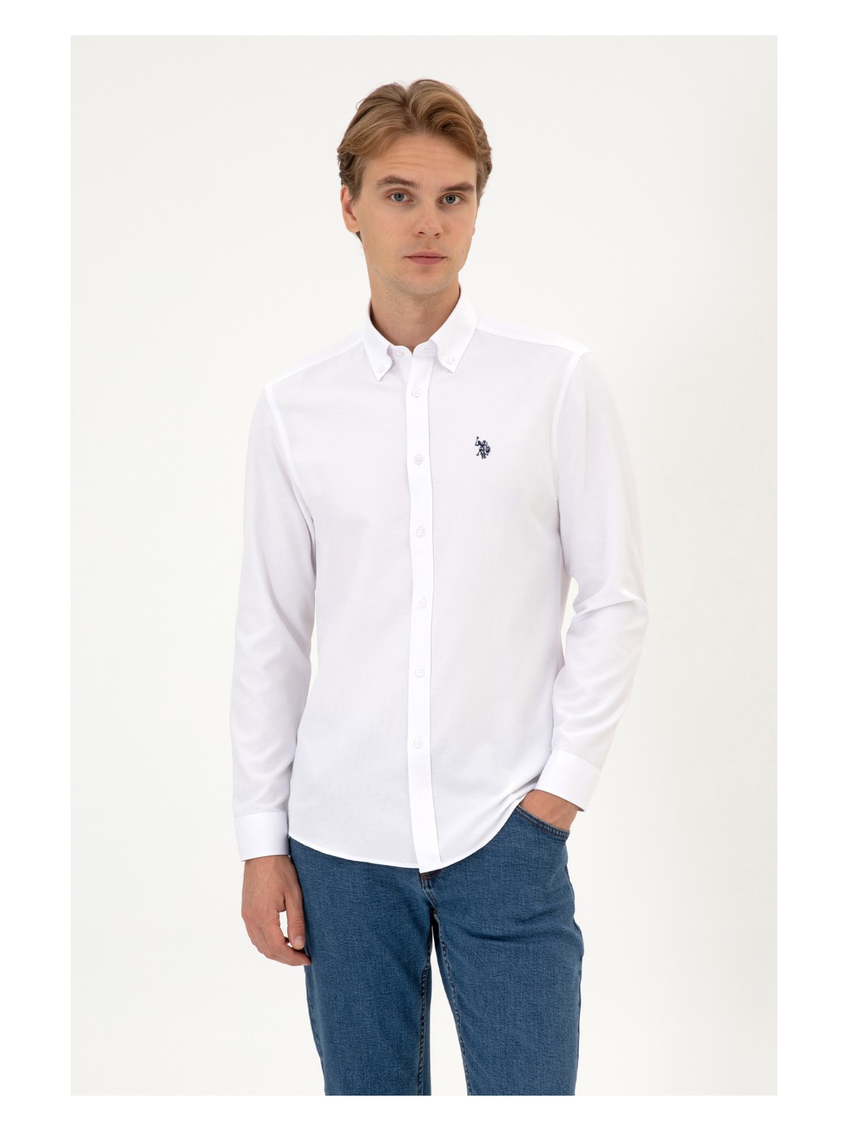 U.S. Polo Assn. U.s. Polo Assn. Erkek Beyaz Gömlek Basic 50316723-VR013