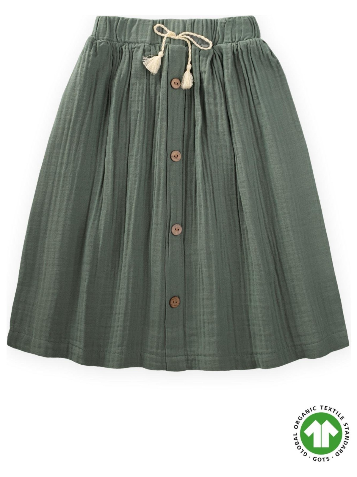 Cigit Organik Müslin Etek 2-8 Yaş Kahve Çift Çizgili - Görsel 4