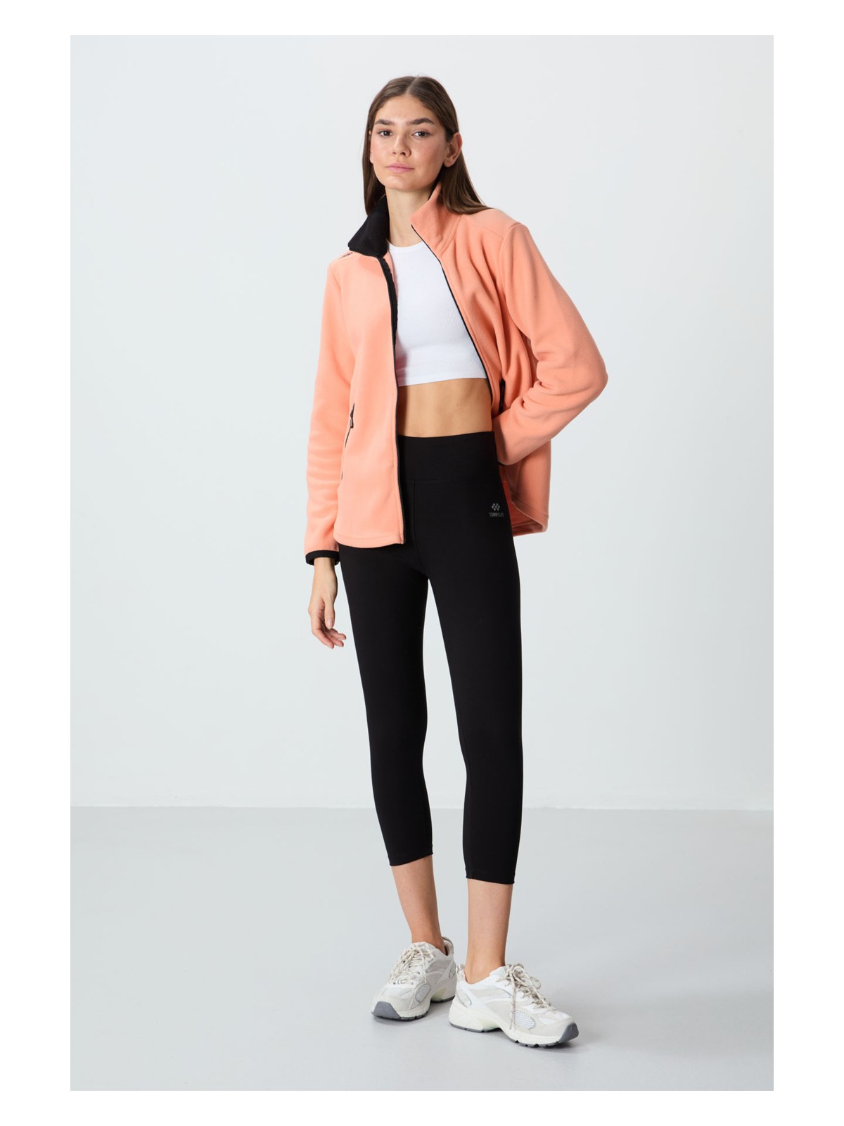 Tommy Life Siyah Yüksek Bel Slim Fit Dar Paça Kadın Kapri Tayt - 93097