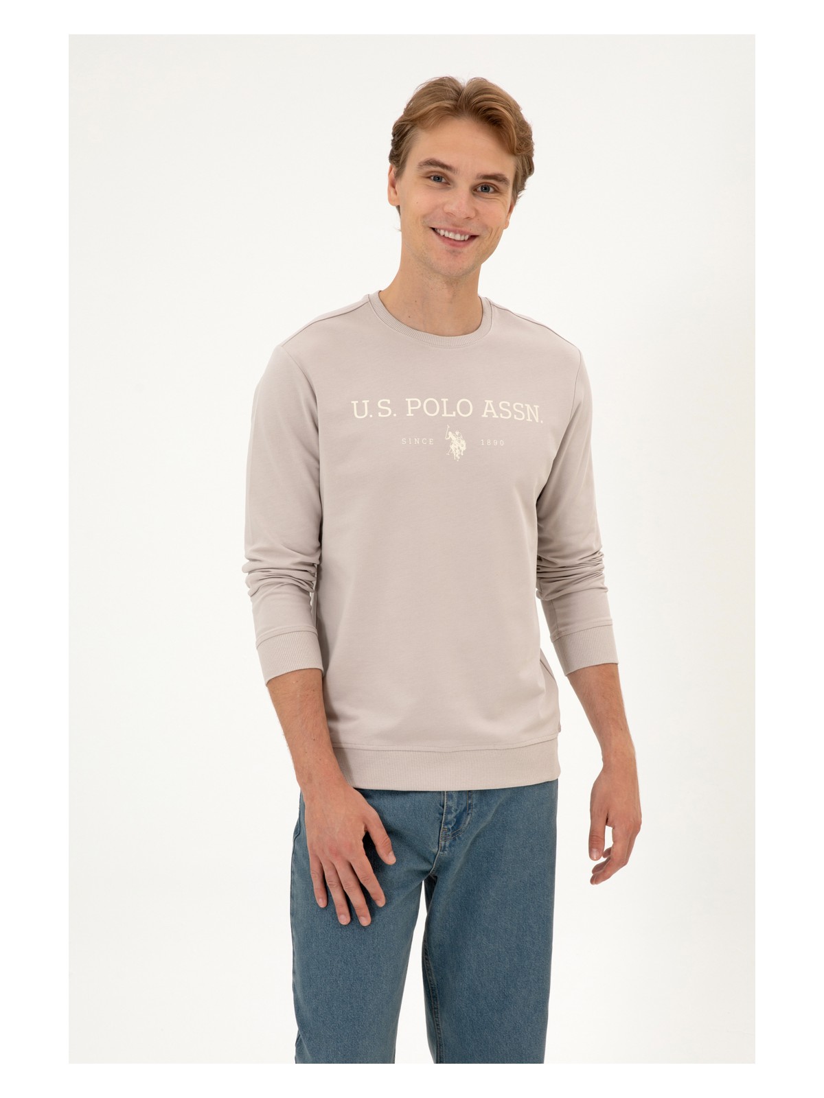U.S. Polo Assn. Erkek Regular Fit Bisiklet Yaka Lacivert İnce Basic Sweatshirt 50313743-VR033 - Görsel 9
