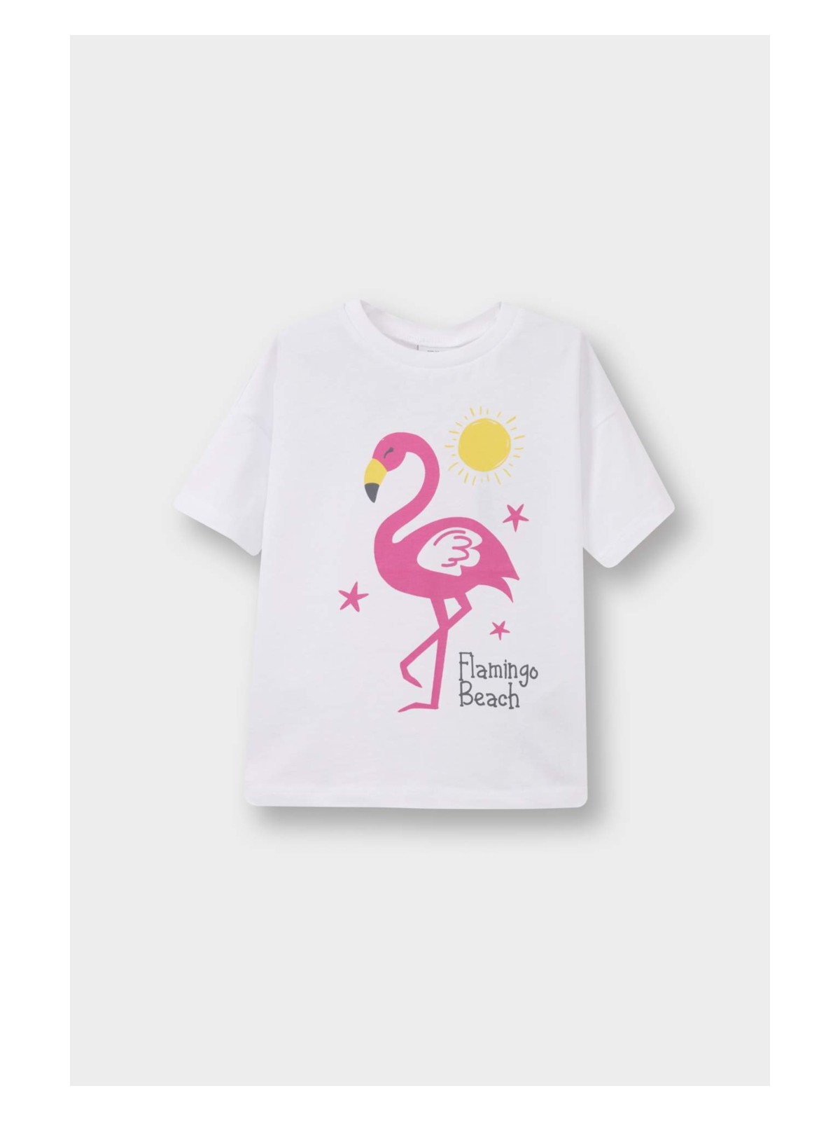 DeFacto Bisiklet Yaka Baskılı Kısa Kollu Tişört Kız Bebek E0723A525SM