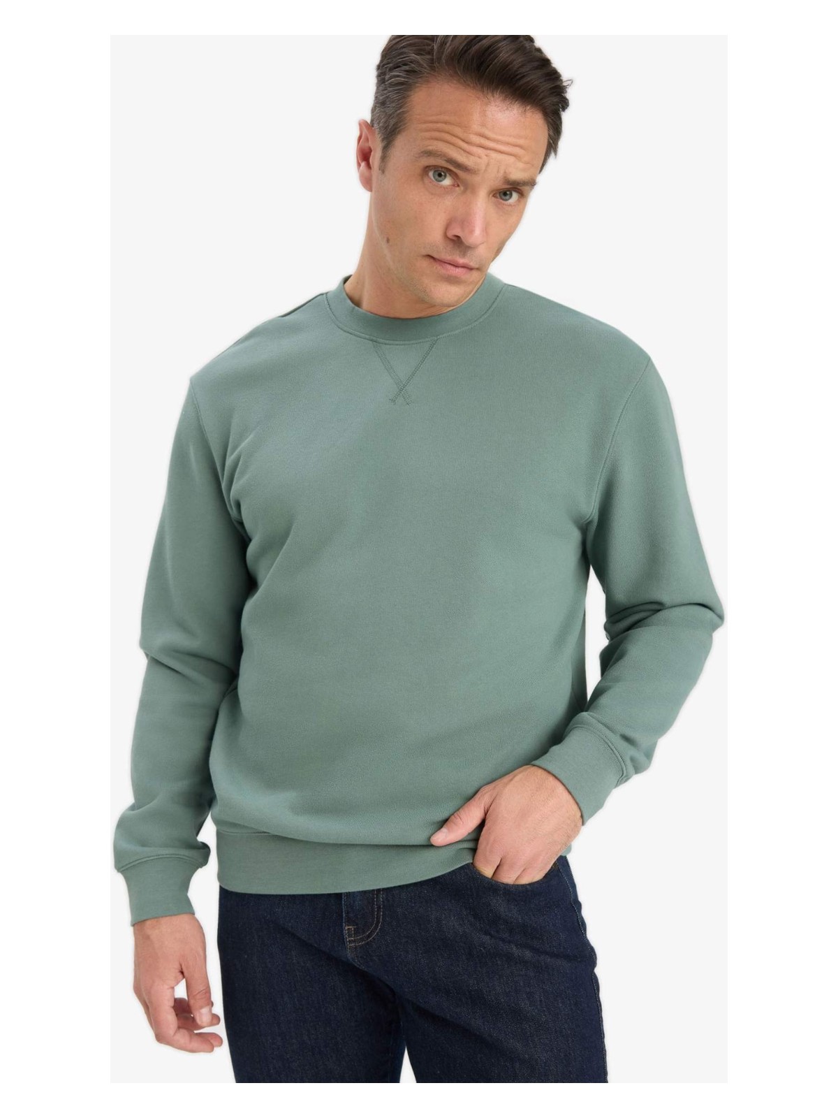 DeFacto %100 Pamuk Basic Sweatshirt E8339AX25AU