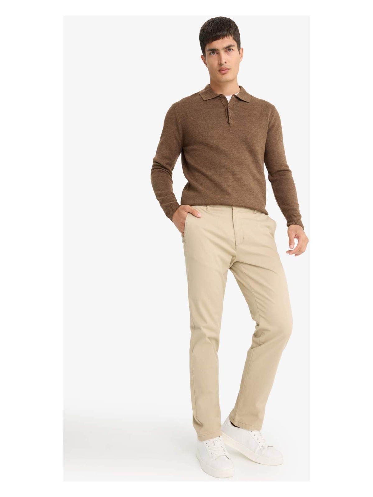 DeFacto Regular Fit Normal Kesim Cepli Düz Paça Chino Pantolon D7349AX25AU - Görsel 6