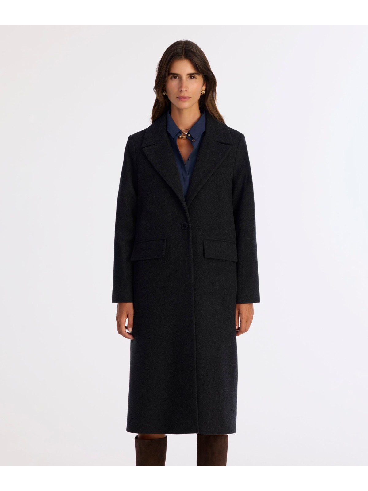 Yargıcı Regular Ceket Yaka Uzun Kol Palto