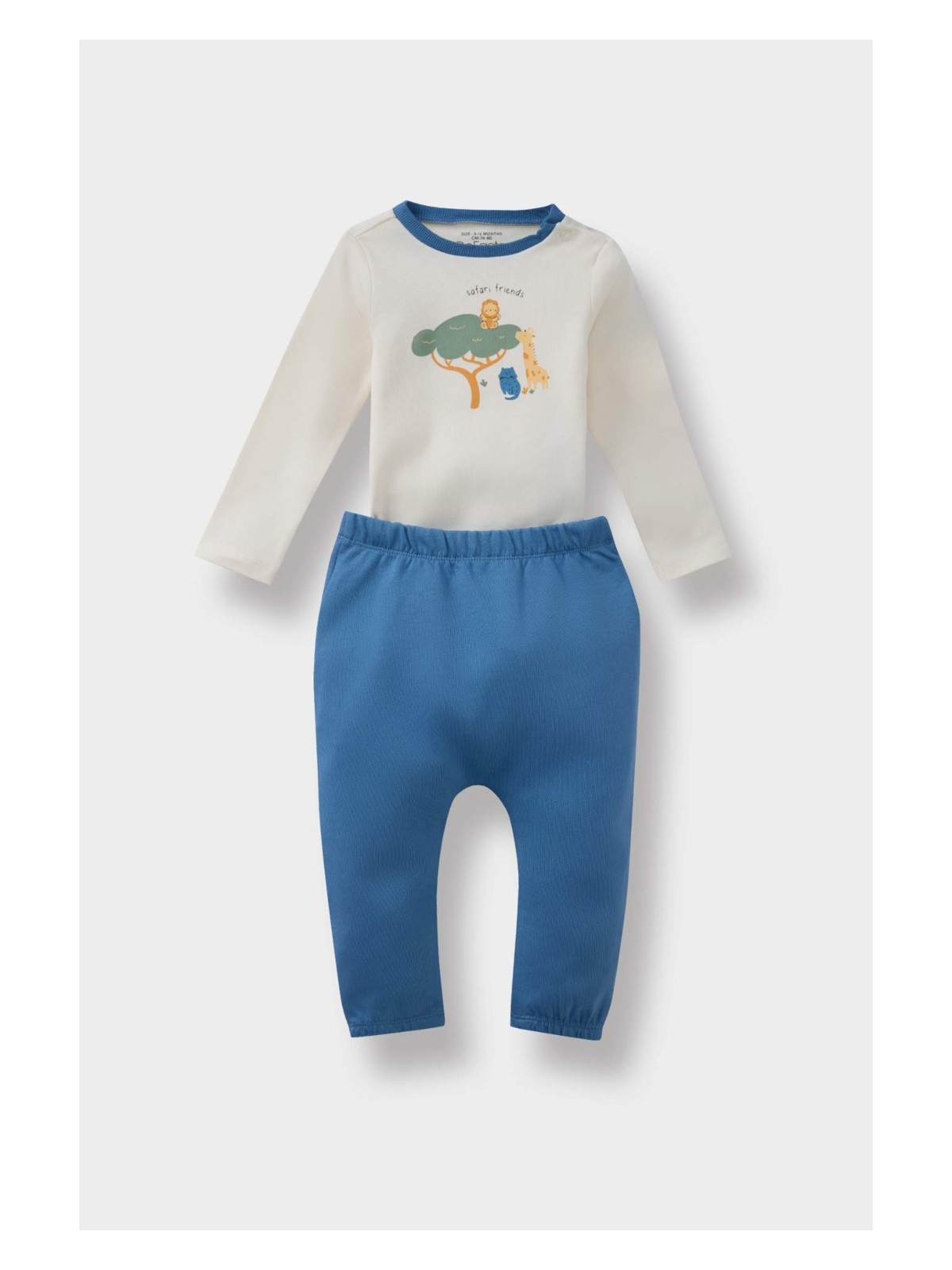 DeFacto 2'li Takım Safari Baskılı Uzun Kollu Tişört Eşofman Altı Erkek Bebek F2206A525AU