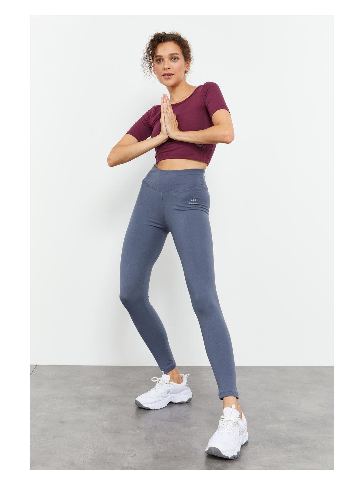 Tommy Life Siyah Yüksek Bel Toparlayıcı Slim Fit Dar Paça Kadın Tayt - 94011 - Görsel 8