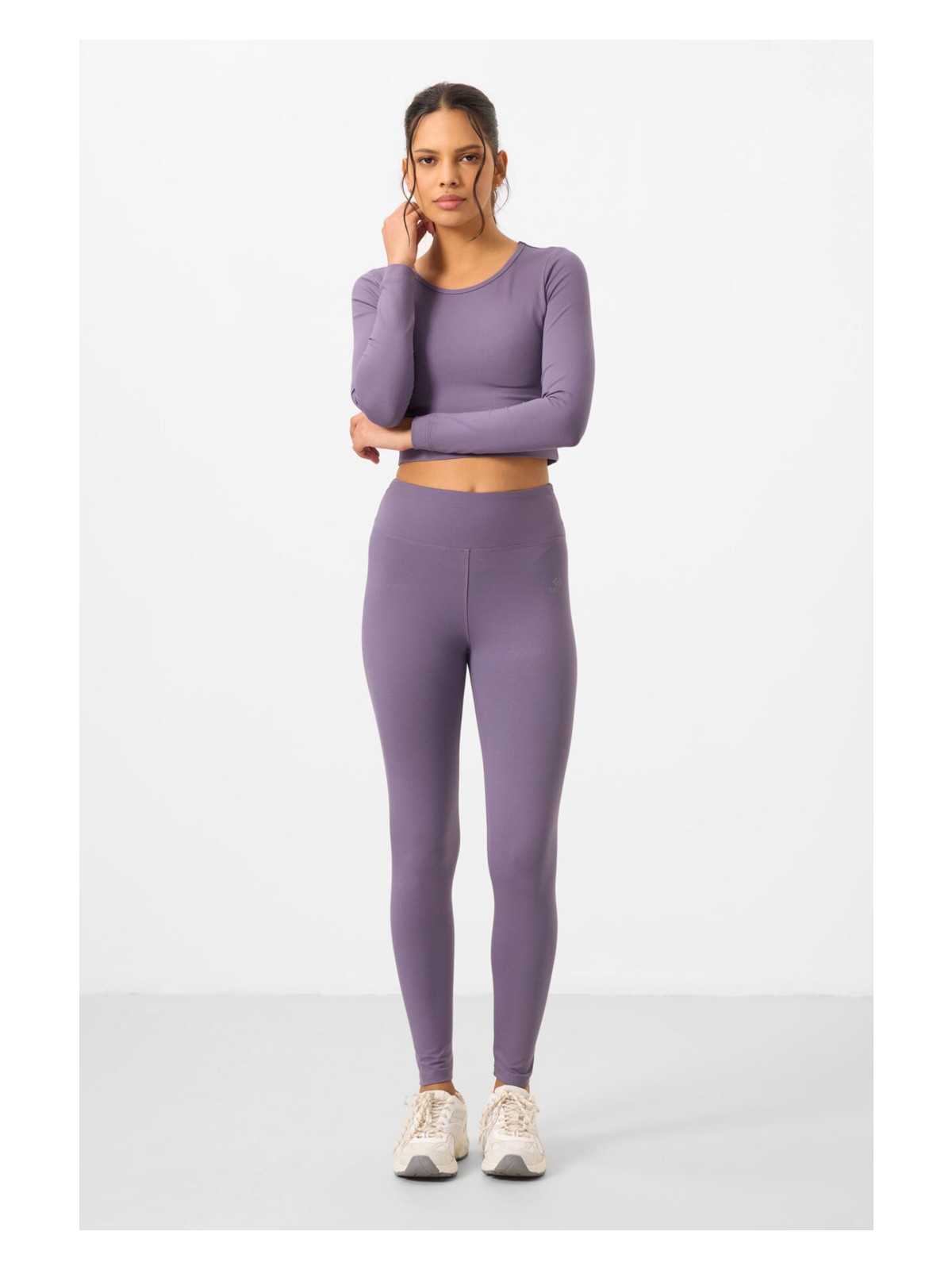 Tommy Life Siyah Yüksek Bel Uzun Kollu Slim Fit Crop Top Kadın Tayt Takım - 95286 - Görsel 9