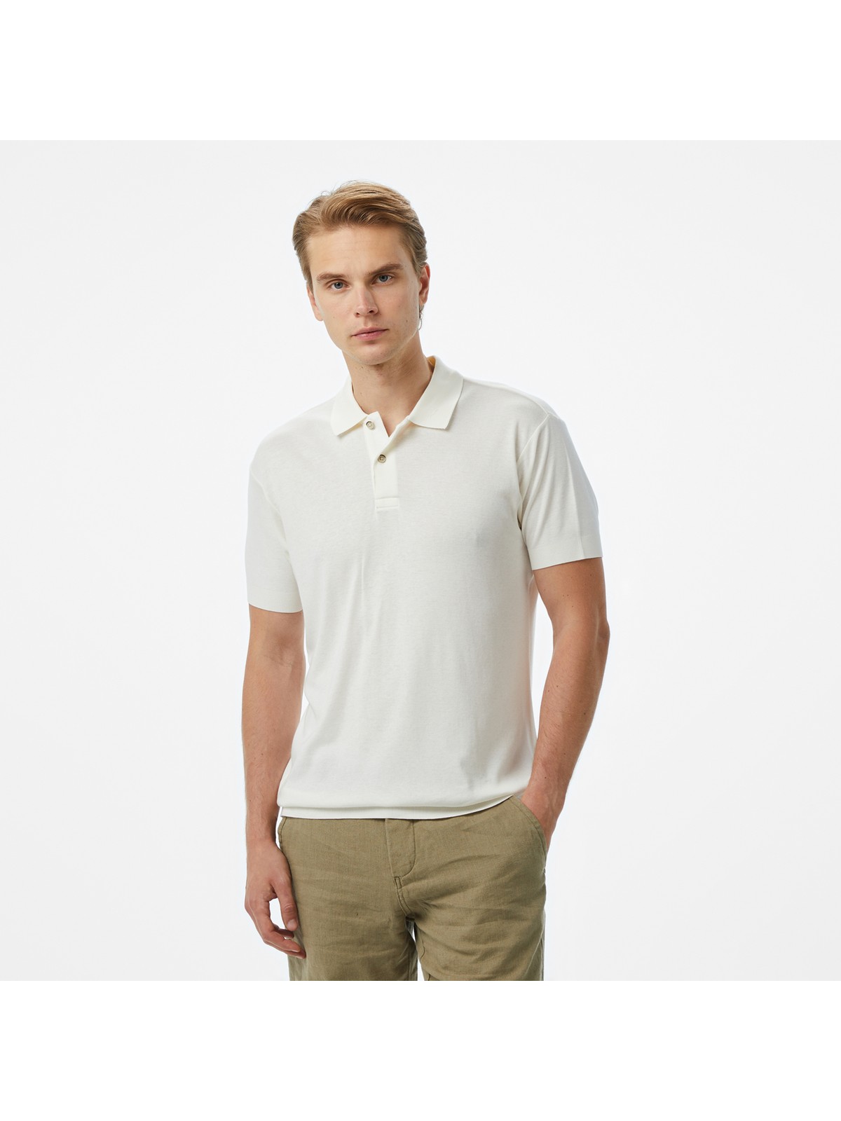 Nautica Erkek Ekru Classic Fit Polo K55329T.1MA