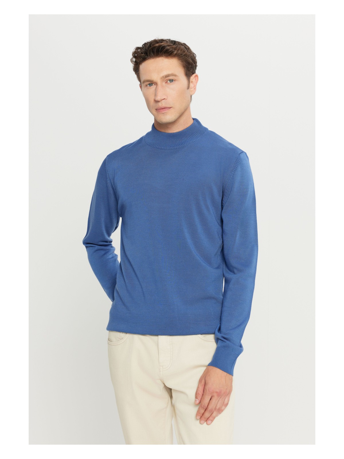 Altınyıldız Classics ALTINYILDIZ CLASSICS Erkek Siyah Tüylenme Yapmayan Anti-pilling Standart Fit Yarım Balıkçı Yaka Triko Kazak - Görsel 9