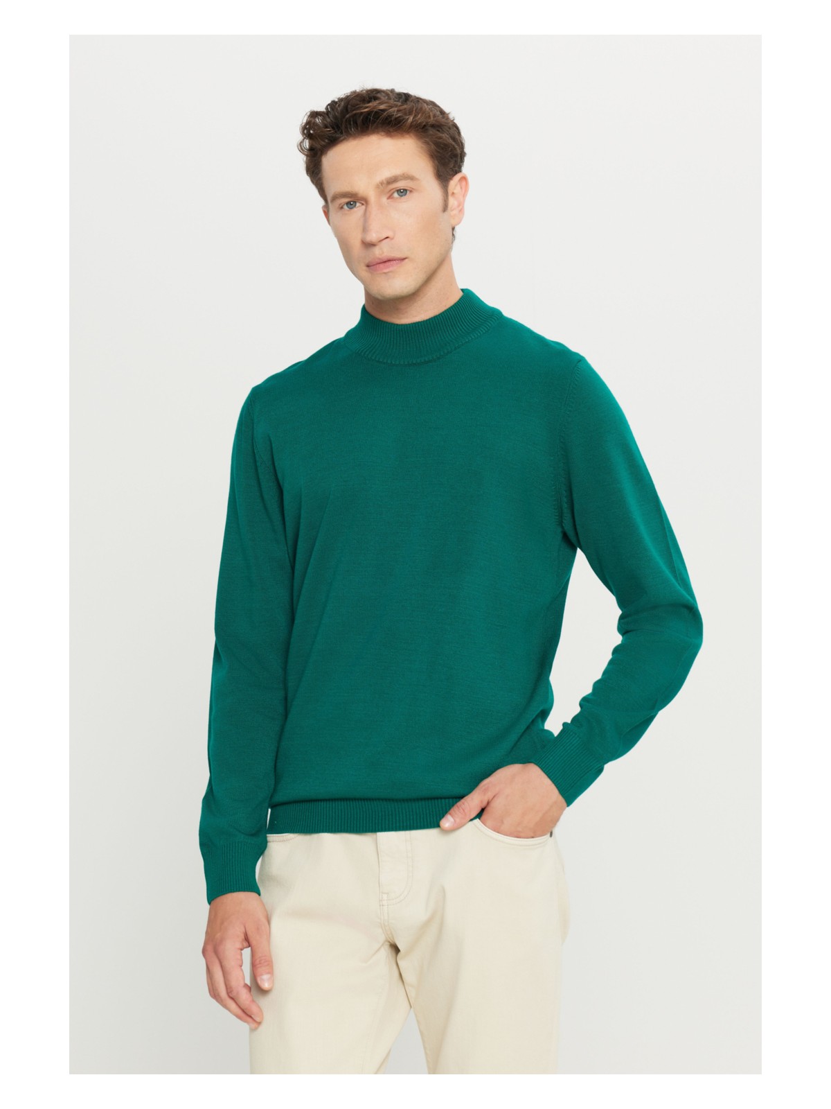 Altınyıldız Classics ALTINYILDIZ CLASSICS Erkek Siyah Tüylenme Yapmayan Anti-pilling Standart Fit Yarım Balıkçı Yaka Triko Kazak - Görsel 5