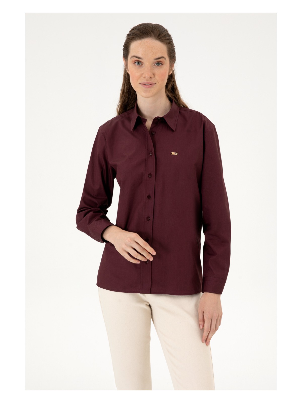 U.S. Polo Assn. U.s. Polo Assn. Kadın Plum Gömlek Desenli 50316699-VR177