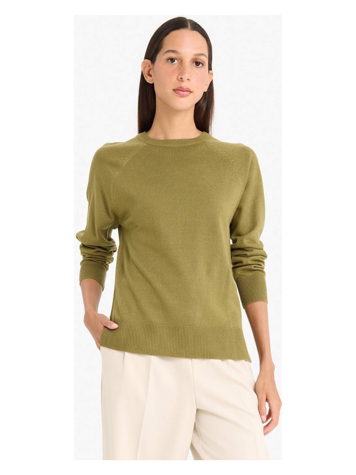 DeFacto Relax Fit Basic Triko Kazak I6913AZ25WN - Görsel 3