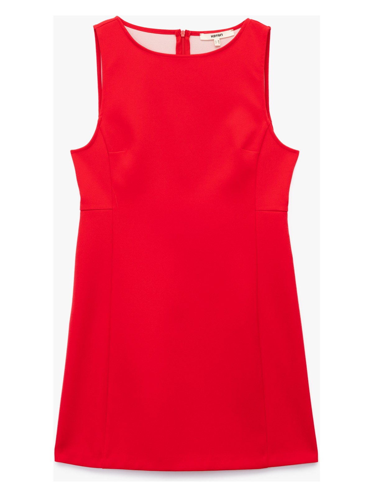 Koton Slim Fit Kolsuz Bisiklet Yaka Mini Elbise - Görsel 4