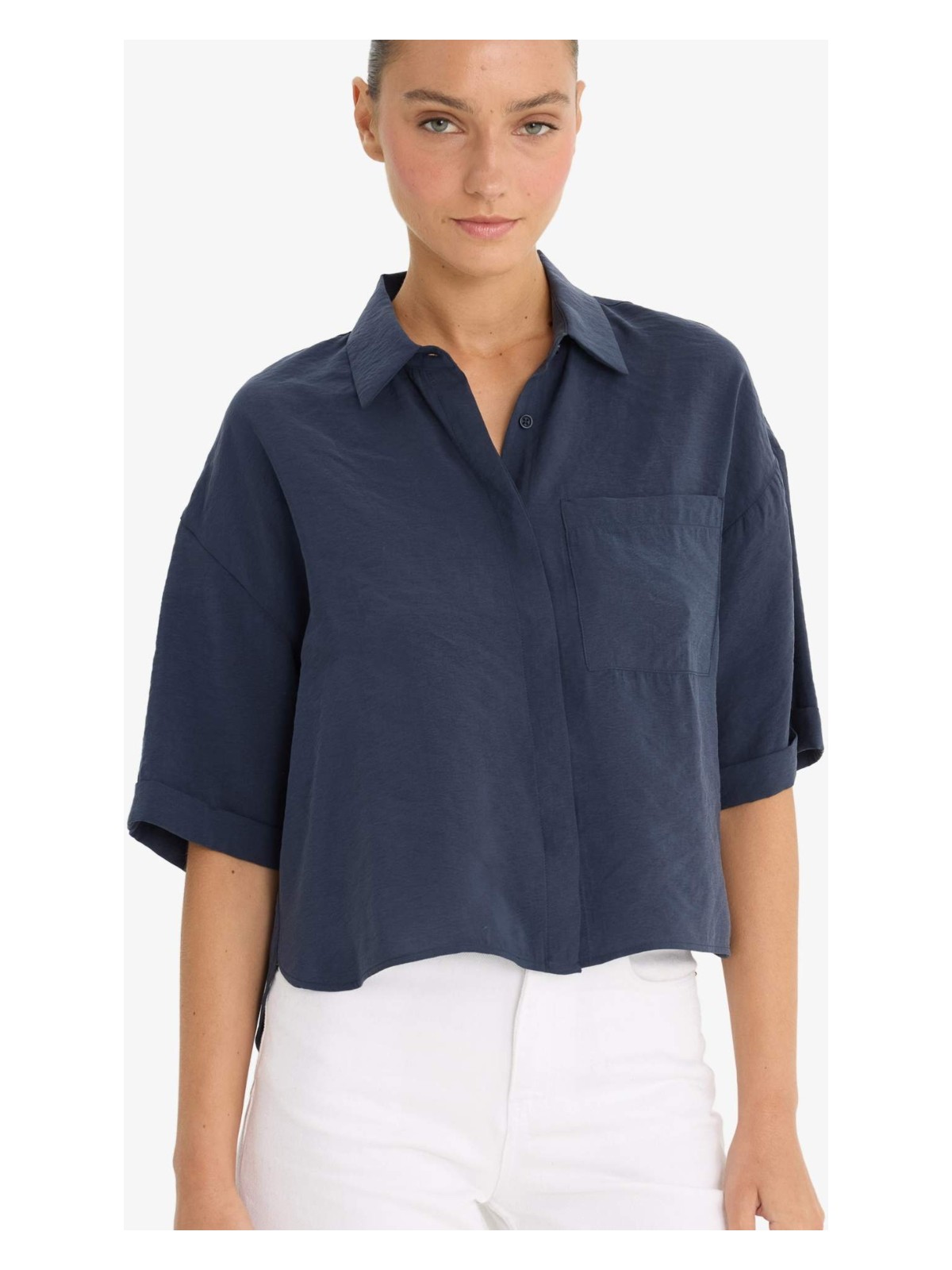 DeFacto Loose Fit Modal Kısa Kollu Gömlek F9331AX25AU