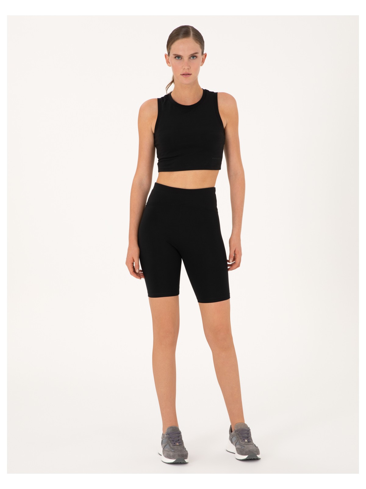 Pierre Cardin Kadın Siyah Yüksek Bel Biker Tayt 50314956-VR046