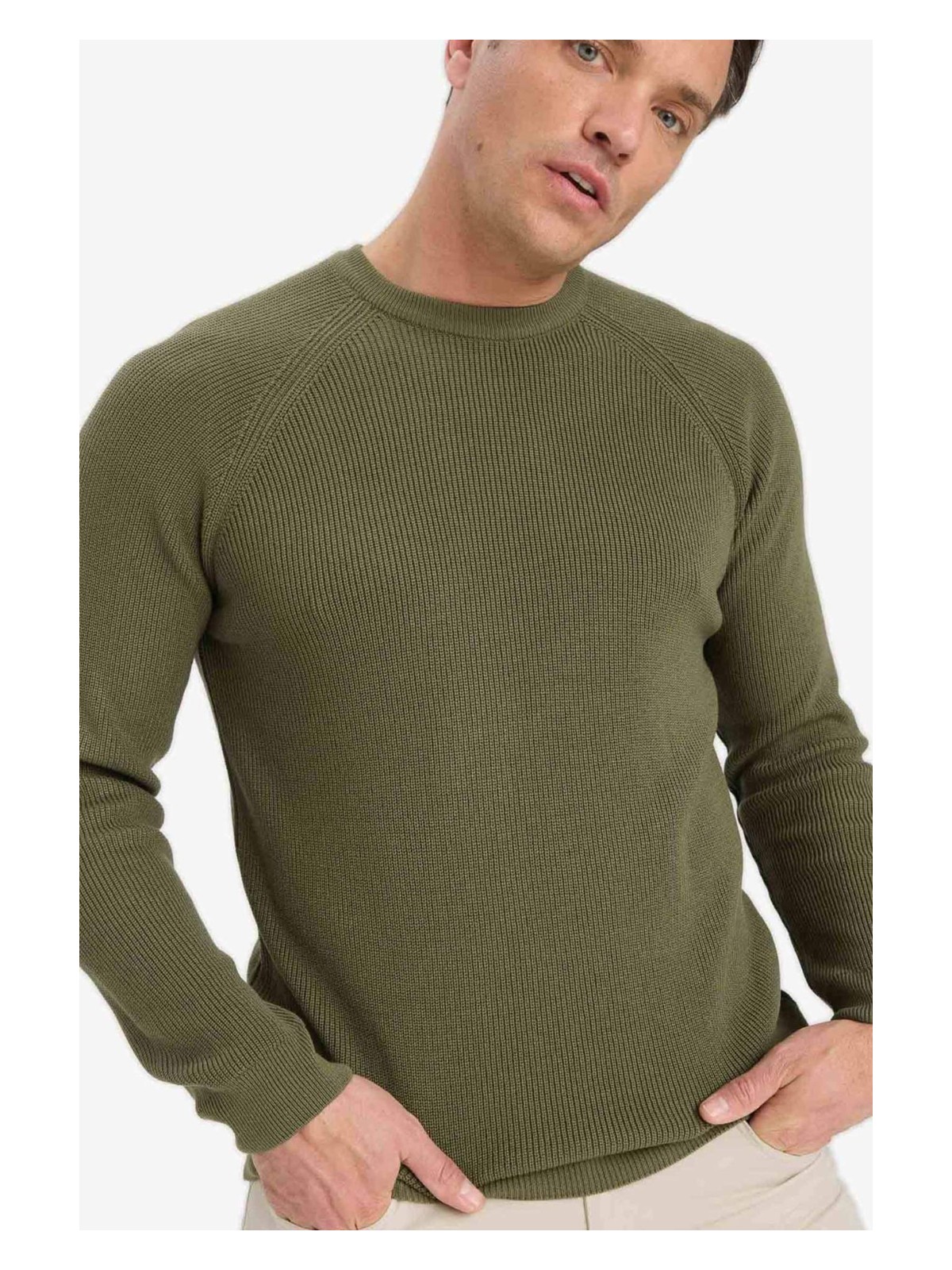 DeFacto Standart Fit Bisiklet Yaka Triko Kazak A8458AX25WN - Görsel 6