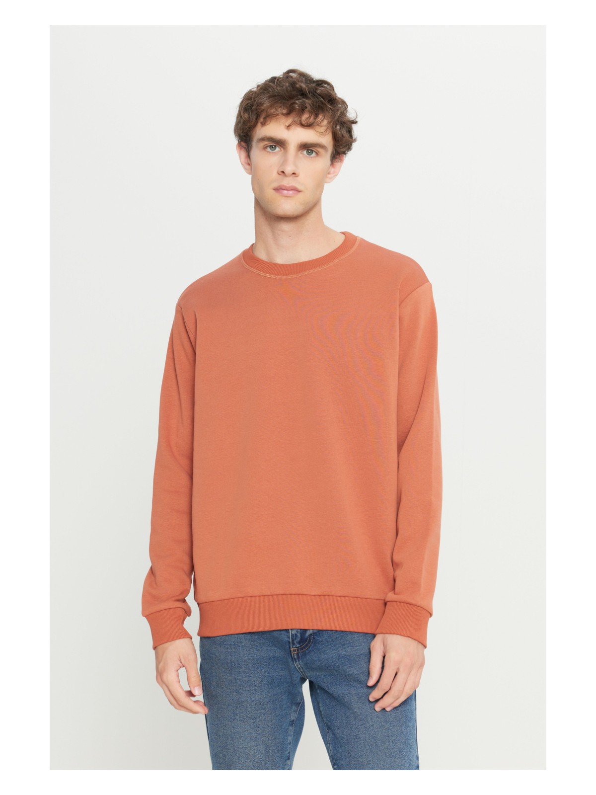 Altınyıldız Classics Erkek Kırmızı Standart Fit Normal Kesim Içi Polarlı 3 Iplik Bisiklet Yaka Pamuklu Sweatshirt - Görsel 5