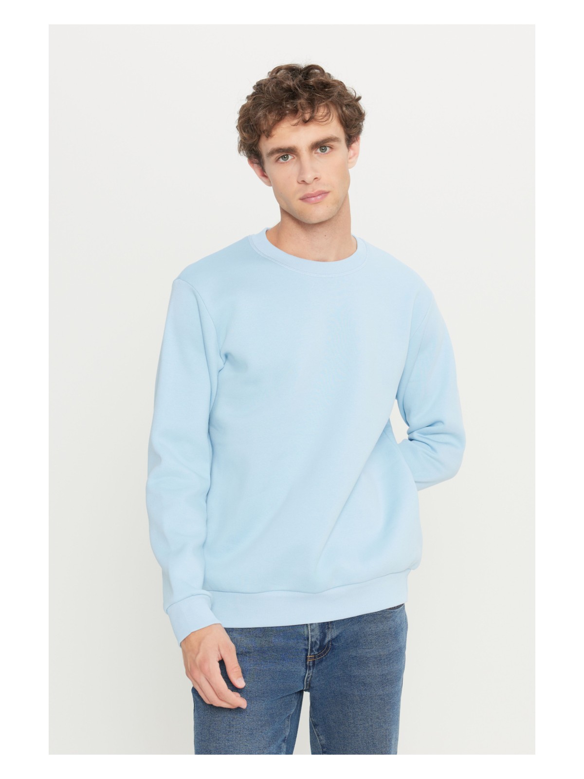 Altınyıldız Classics Erkek Kırmızı Standart Fit Normal Kesim Içi Polarlı 3 Iplik Bisiklet Yaka Pamuklu Sweatshirt - Görsel 7